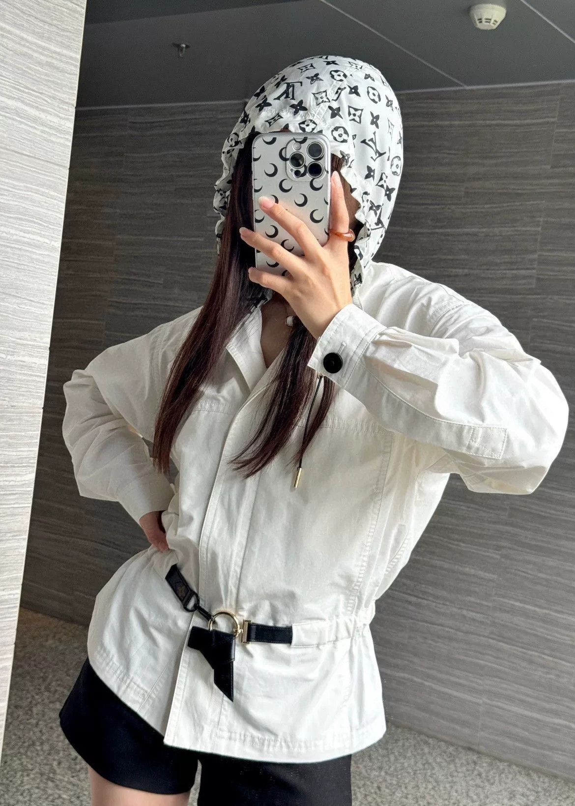 Louis Vuitton LV White Hooded Parka Jacket Size XXS / US 00 / IT 34 - 7 Thumbnail