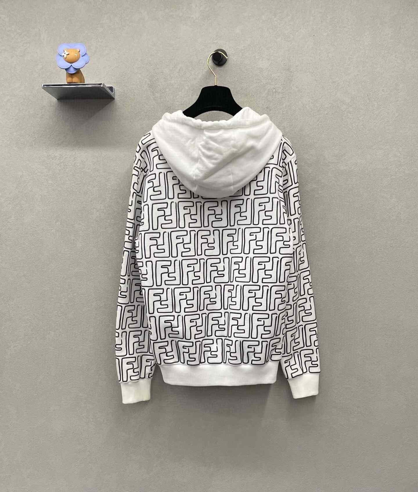Fendi Fendi White Double F Print Hoodie Size US S / EU 44-46 / 1 - 2 Thumbnail