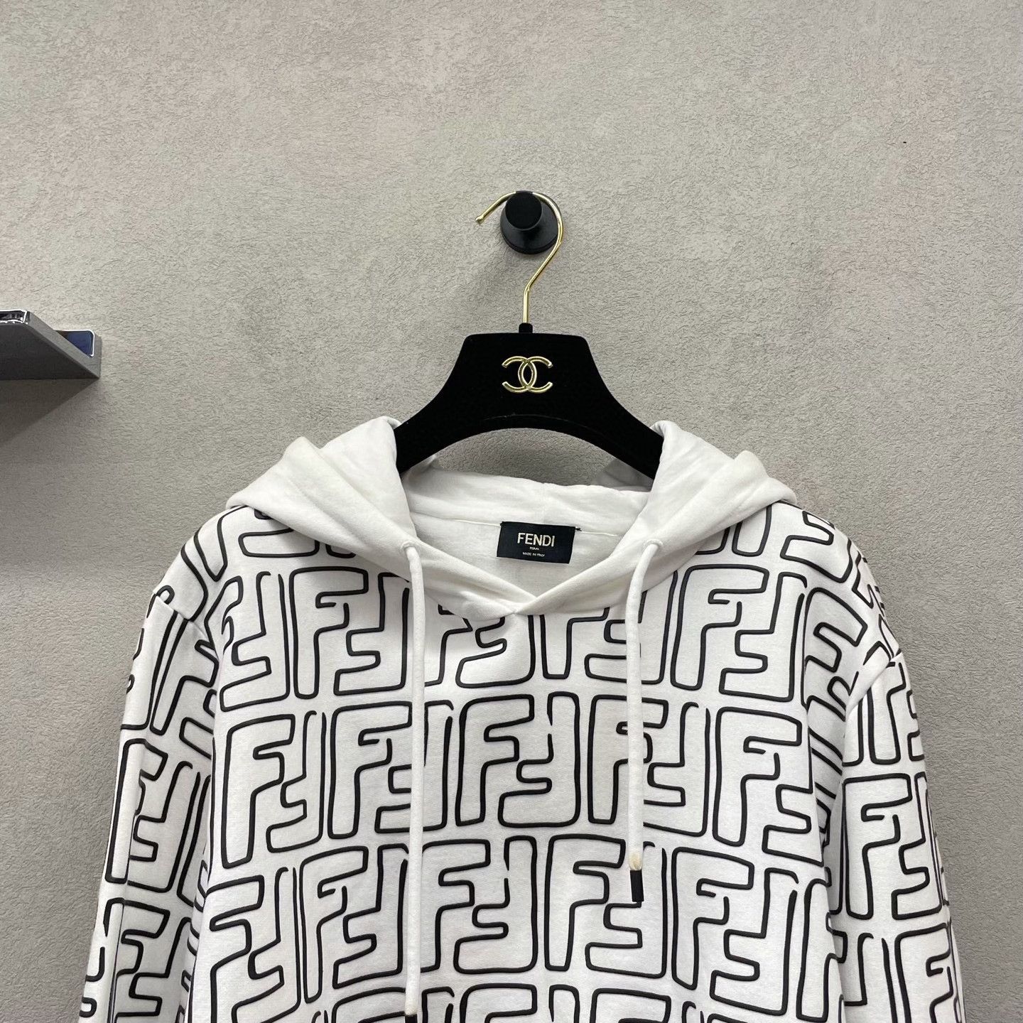 Fendi Fendi White Double F Print Hoodie Size US S / EU 44-46 / 1 - 4 Thumbnail