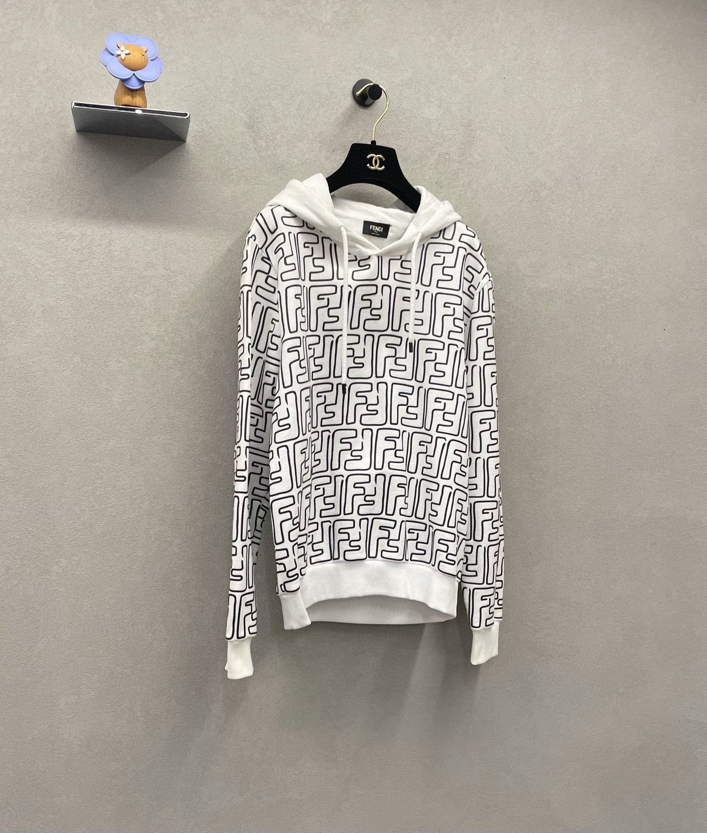 Fendi Fendi White Double F Print Hoodie Size US S / EU 44-46 / 1 - 3 Thumbnail