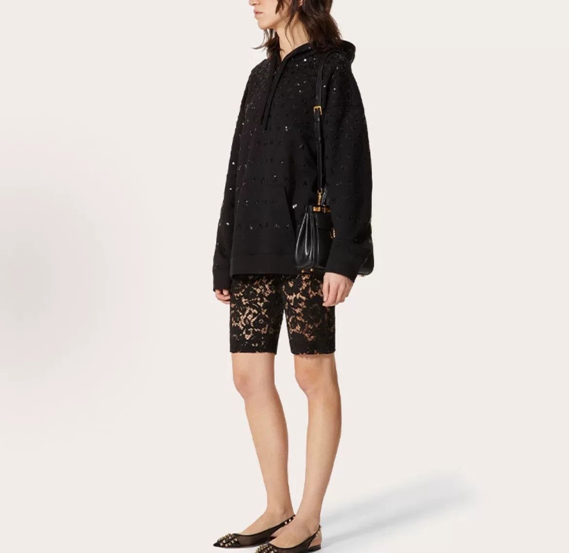 Valentino Valentino Black Sequin Embroidered Hoodie Size XS / US 0-2 / IT 36-38 - 8 Thumbnail