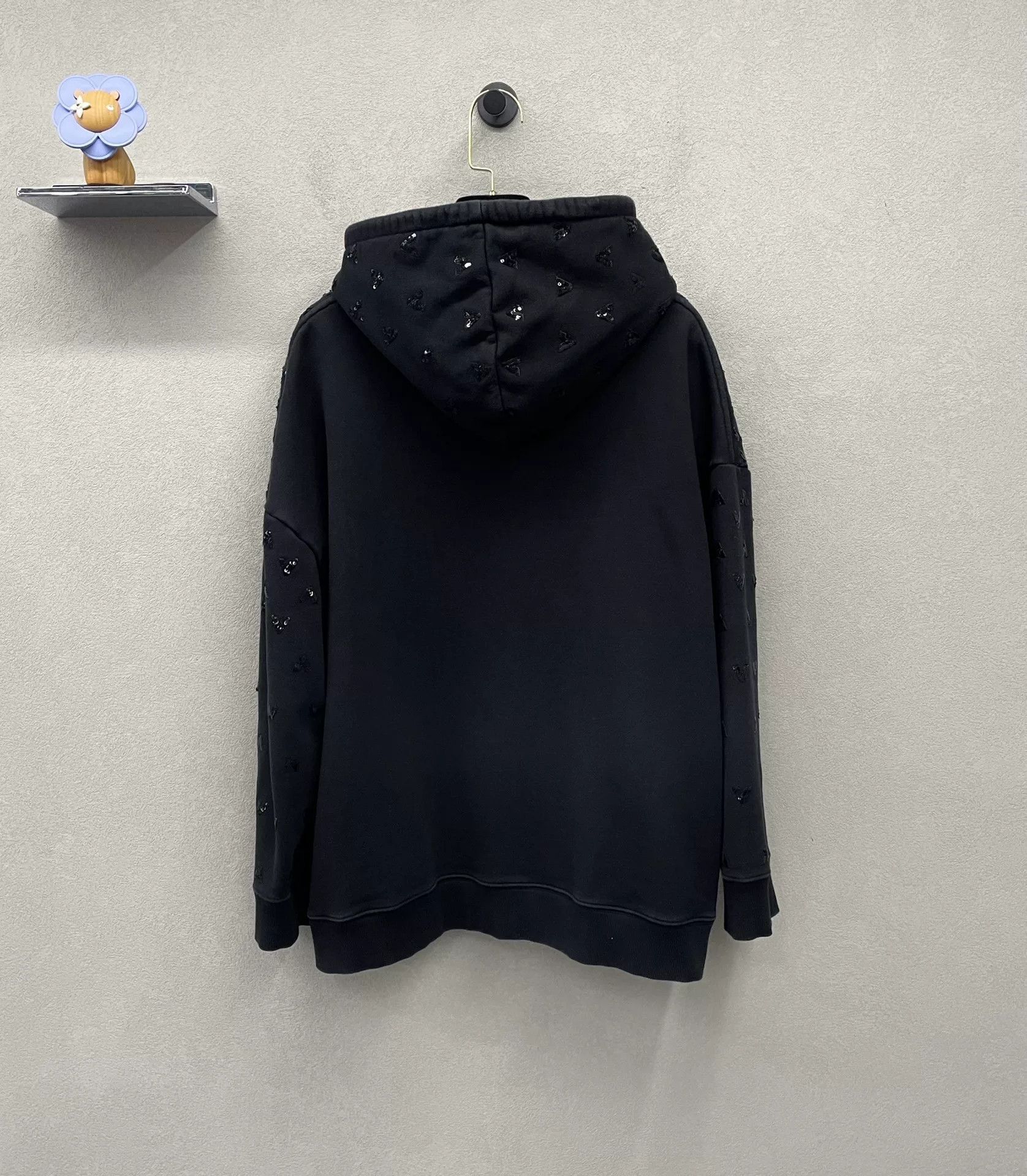 Valentino Valentino Black Sequin Embroidered Hoodie Size XS / US 0-2 / IT 36-38 - 2 Thumbnail