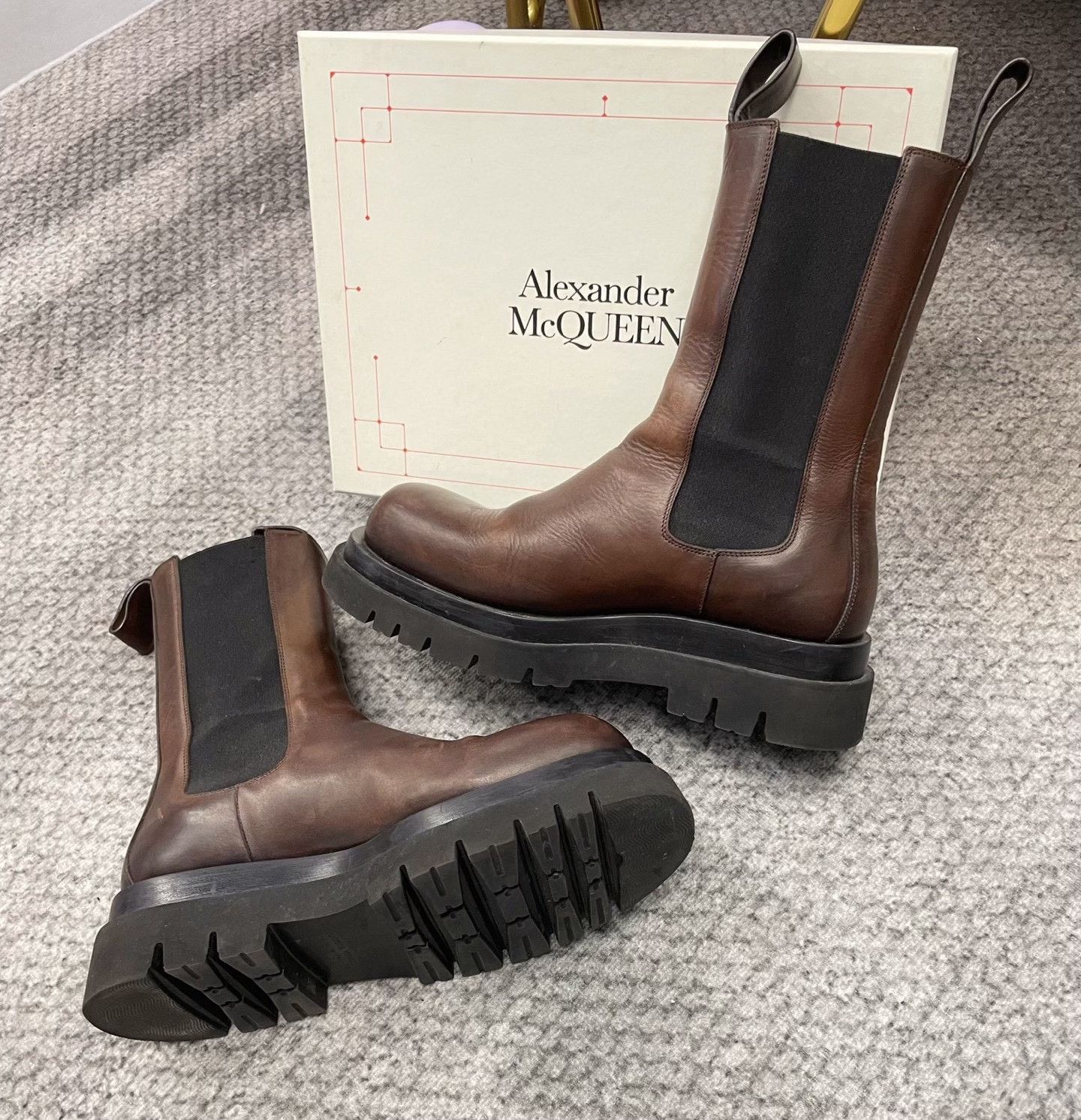 Bottega Veneta Bottega Veneta Brown Thick-Sole Chelsea Boots Size US 9 / IT 39 - 5 Thumbnail