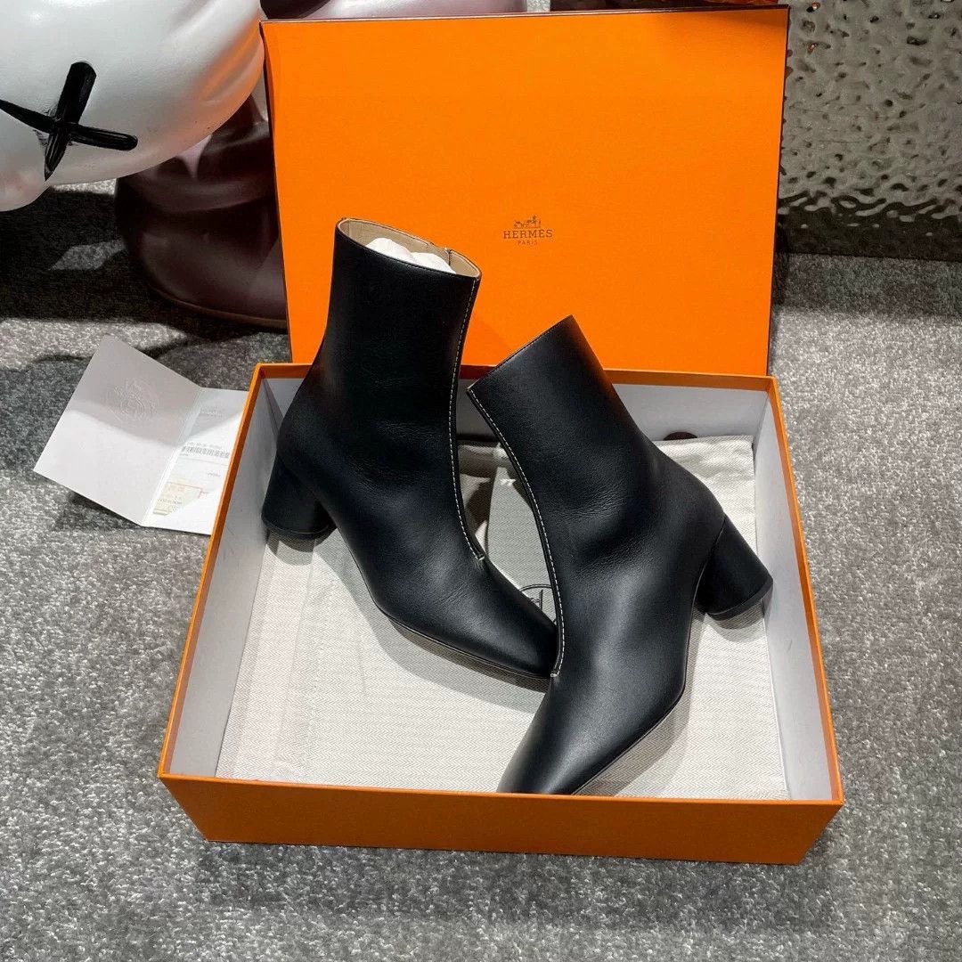 Hermes Hermes Black Mid-Calf Boots Size US 6 / IT 36 - 3 Thumbnail