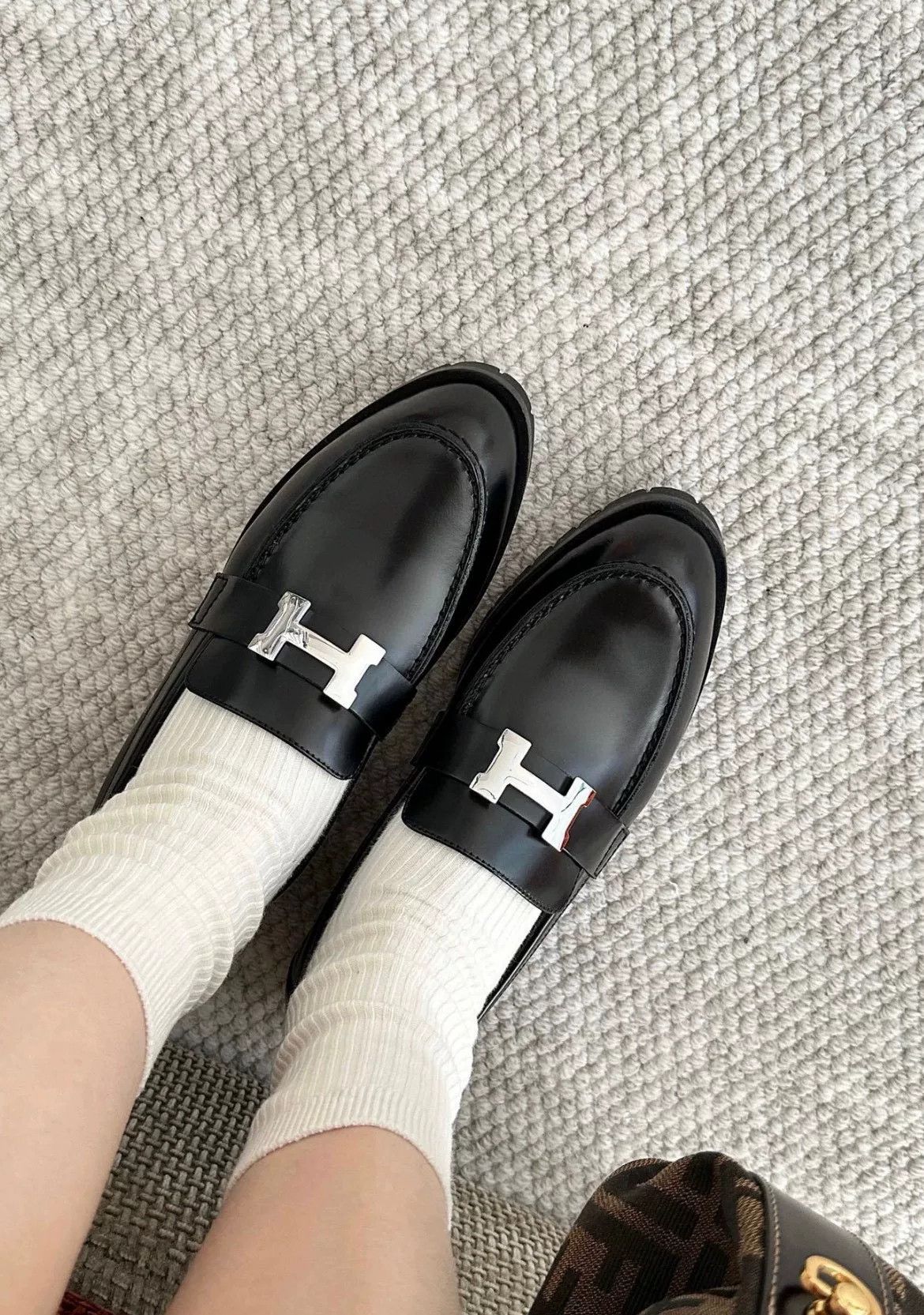 Hermes Hermès Calfskin Black Loafers Size US 6.5 / IT 36.5 - 8 Thumbnail