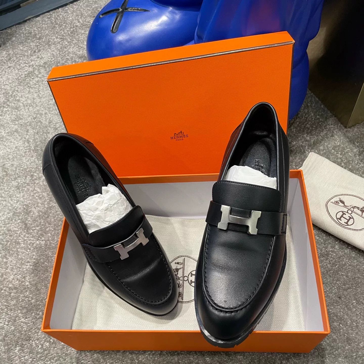 Hermes Hermès Calfskin Black Loafers Size US 6.5 / IT 36.5 - 3 Thumbnail