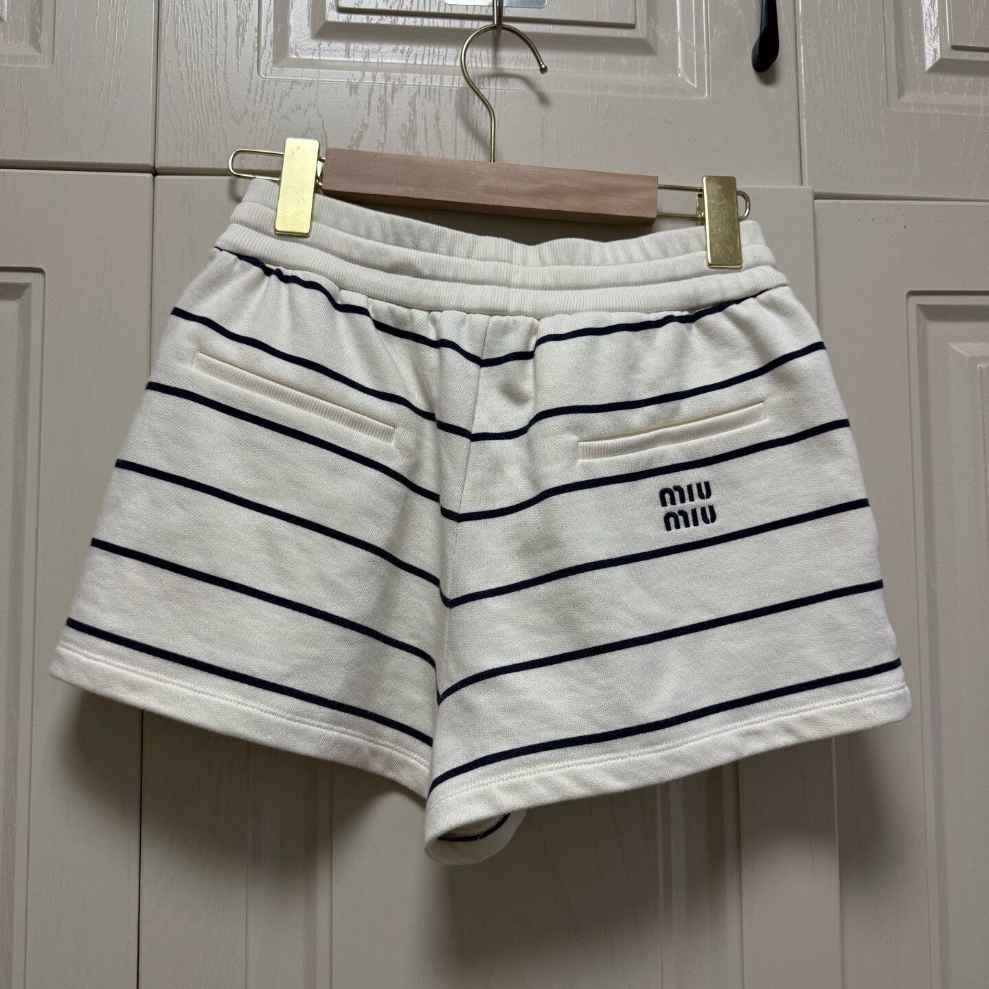 Miu Miu Miu Miu 2024 Striped Logo Casual Shorts Size 24" / US 00 / IT 34 - 2 Thumbnail