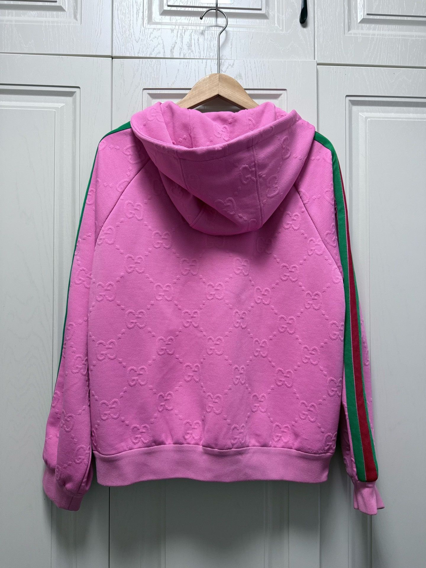 Gucci Gucci Pink Green Zip Hooded All-Over Print Jacket Size L / US 10 / IT 46 - 2 Thumbnail