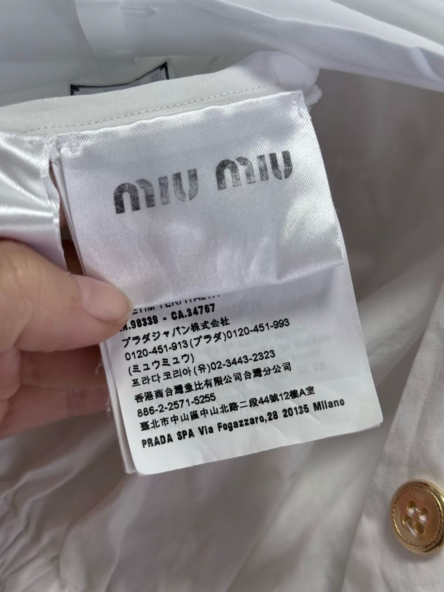 Miu Miu Miu Miu White Doll Collar Logo Belted Dress Size XS / US 0-2 / IT 36-38 - 4 Thumbnail