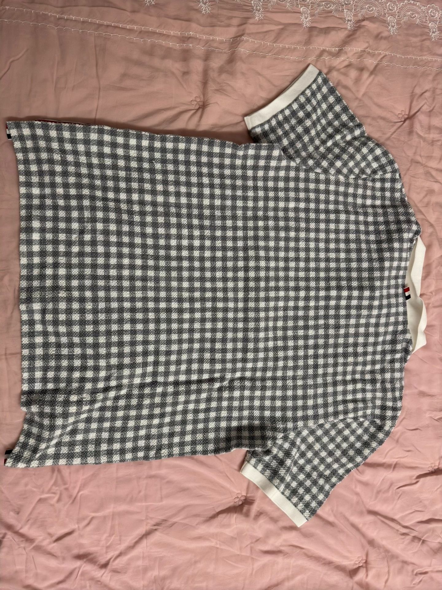 Thom Browne Thom Browne Check Patch Short Sleeve Polo Size US XL / EU 56 / 4 - 2 Thumbnail
