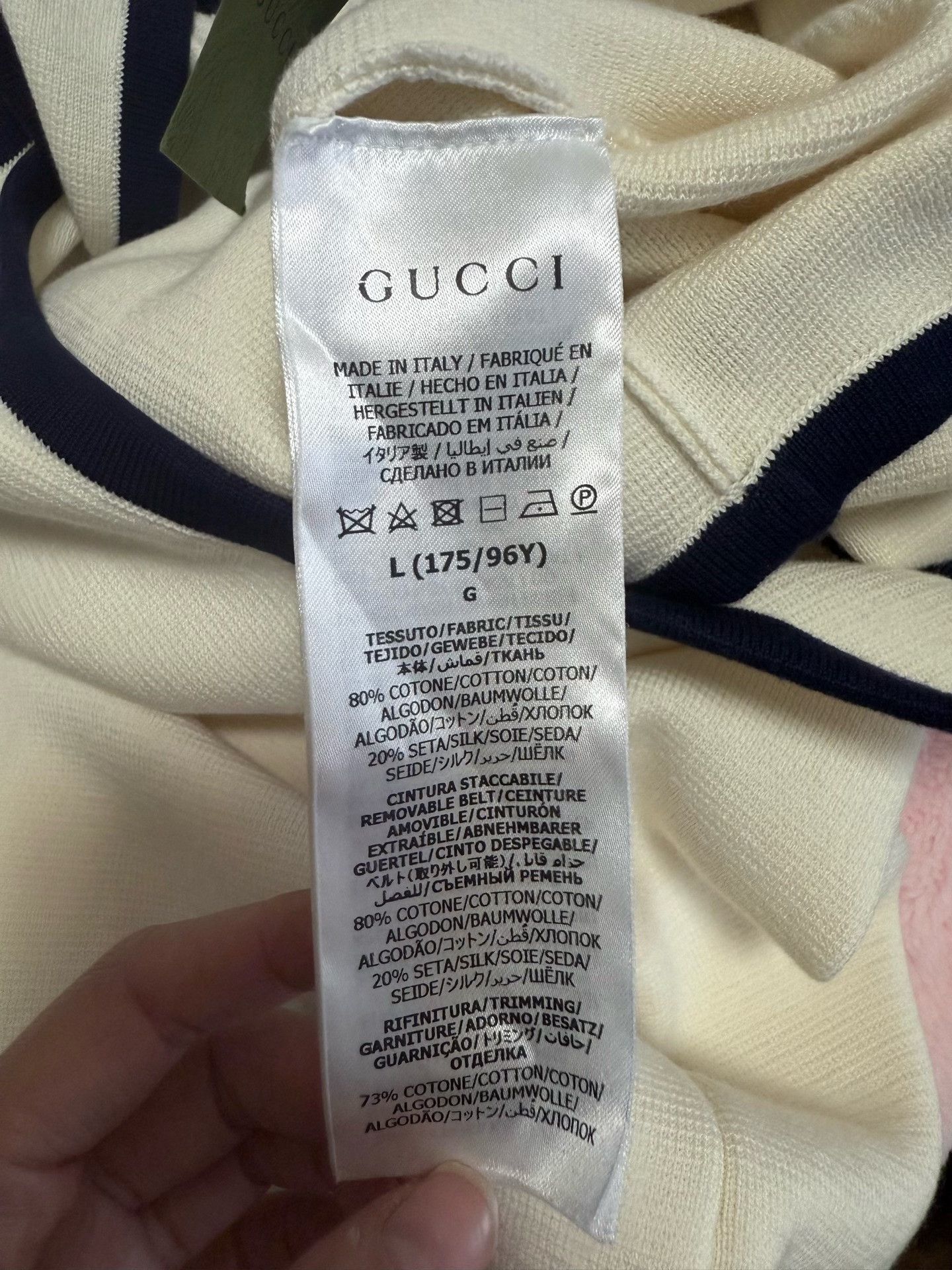 Gucci Gucci White Navy Trim Round Neck Dress Size L / US 10 / IT 46 - 5 Thumbnail