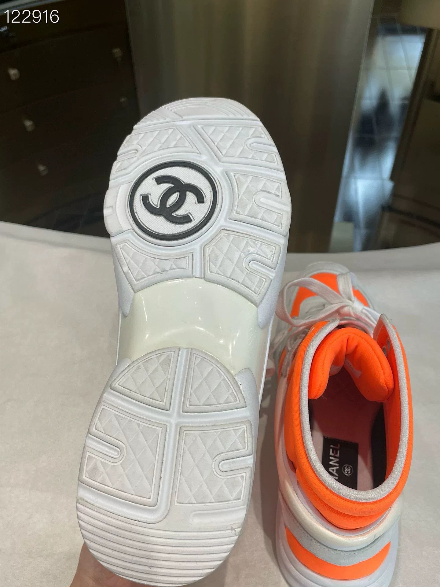 Chanel Chanel White & Orange Ankle Boots Size US 6 / IT 36 - 7 Thumbnail