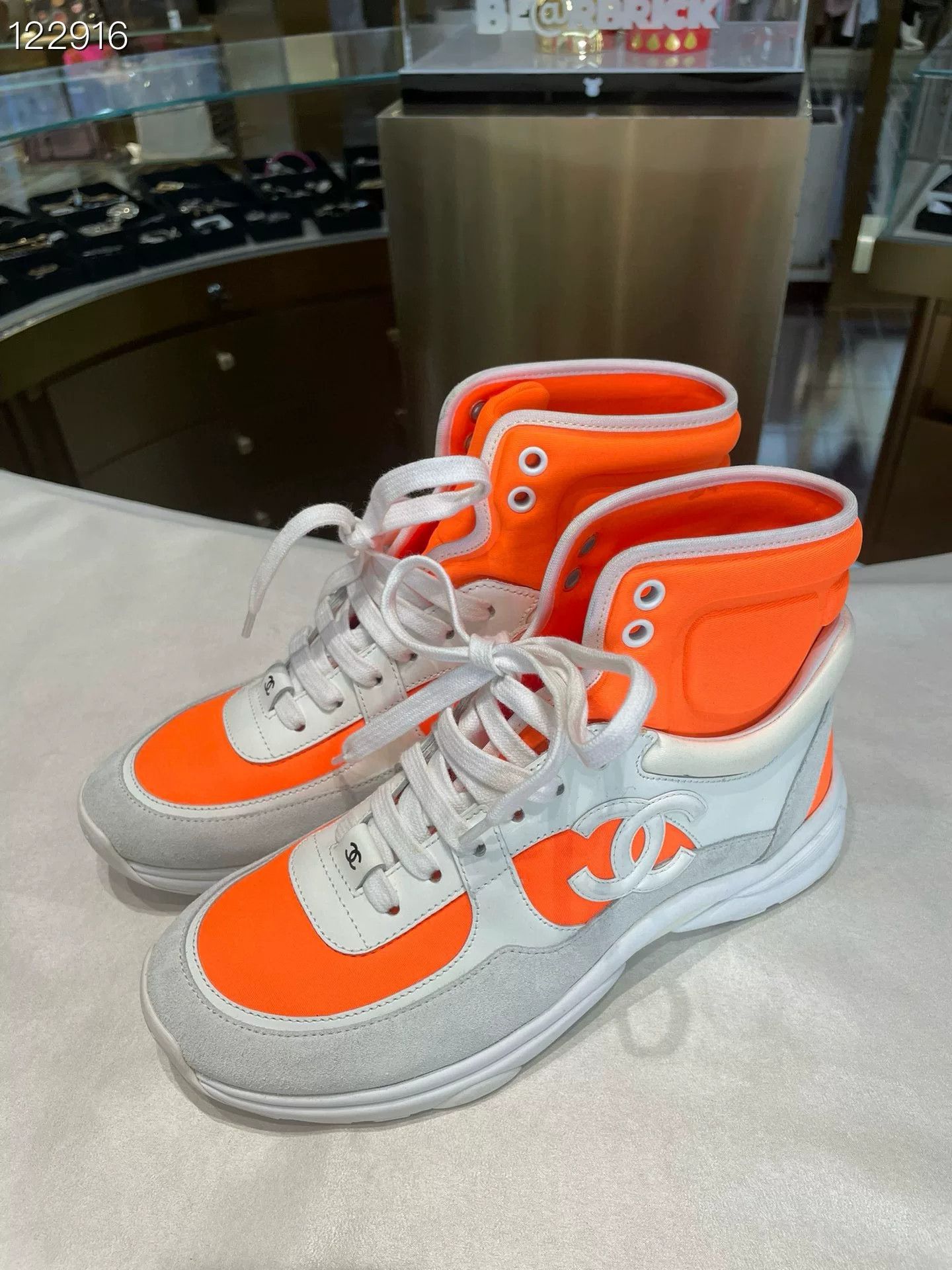 Chanel Chanel White & Orange Ankle Boots Size US 6 / IT 36 - 3 Thumbnail