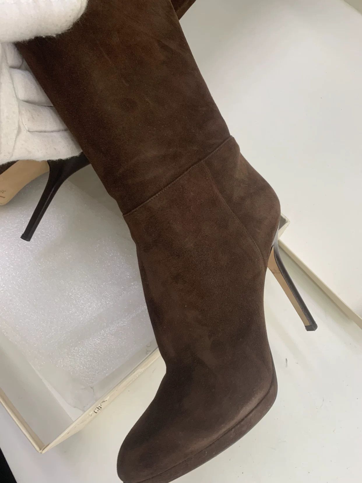 Chanel Chanel Suede Gold Boots 38 Women Size US 7.5 / IT 37.5 - 6 Thumbnail