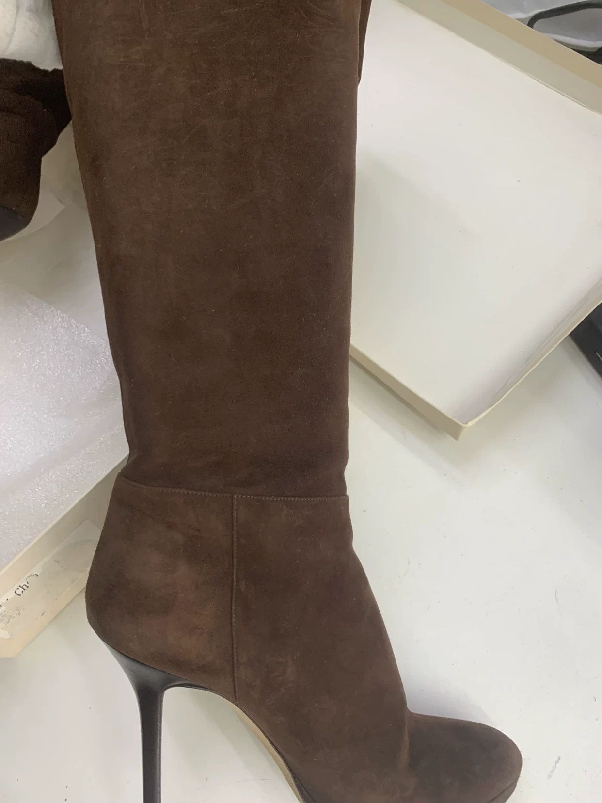 Chanel Chanel Suede Gold Boots 38 Women Size US 7.5 / IT 37.5 - 7 Thumbnail