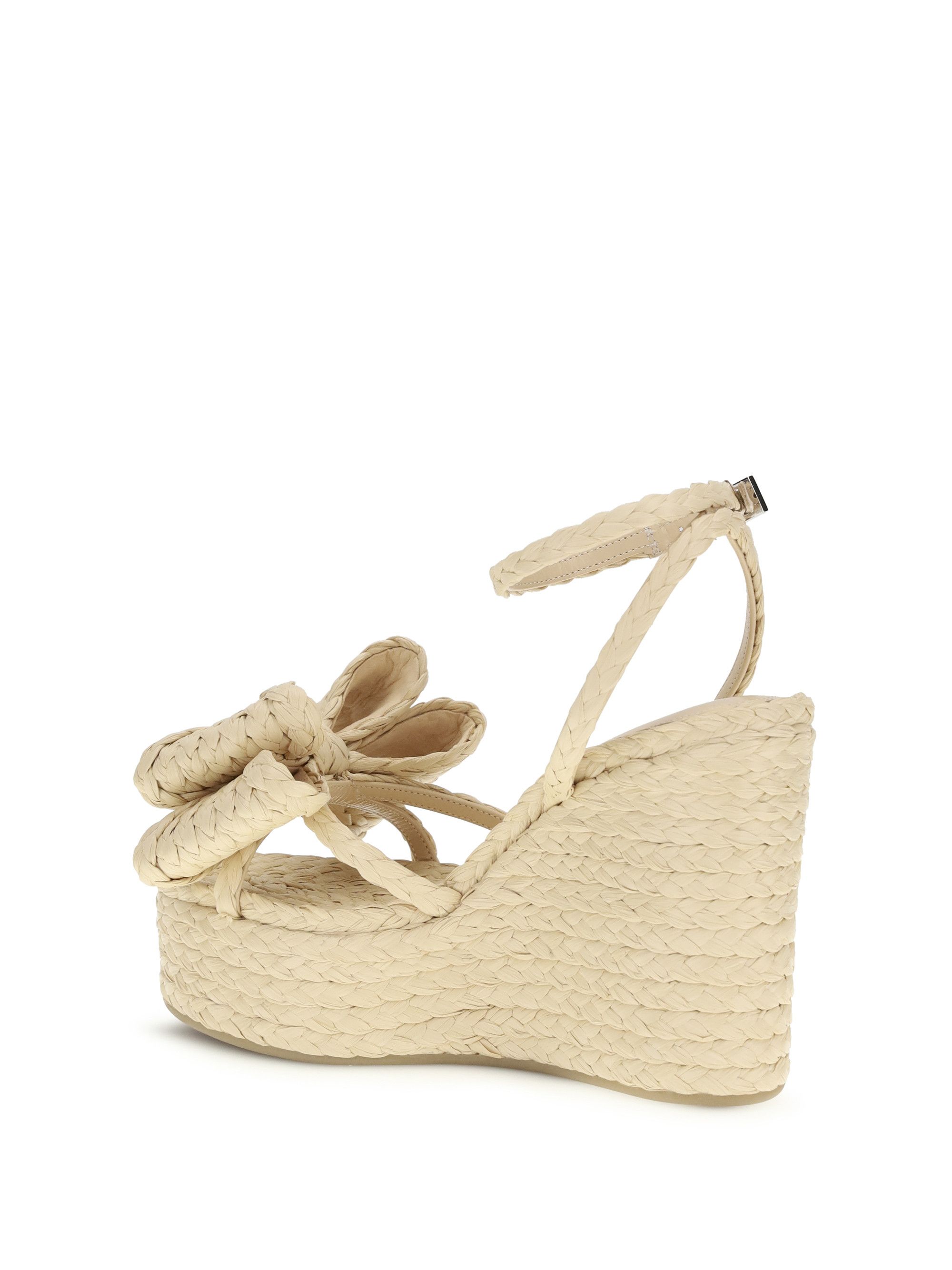 MACH & MACH Le Cadeau raffia wedge Sandals Size US 8.5 / IT 38.5 - 3 Thumbnail