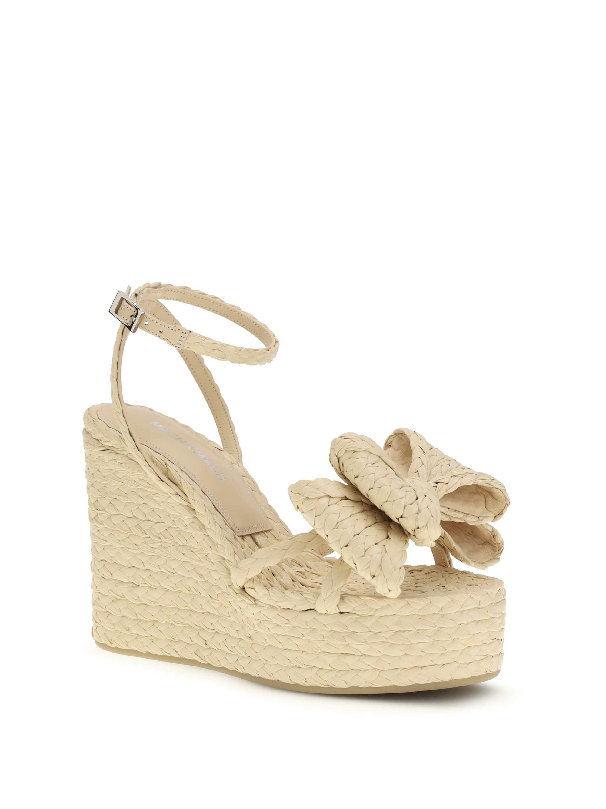 MACH & MACH Le Cadeau raffia wedge Sandals Size US 10 / IT 40 - 2 Thumbnail