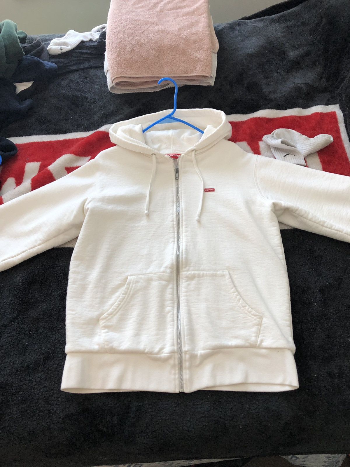 Small box zip up sweatshirt hot sale