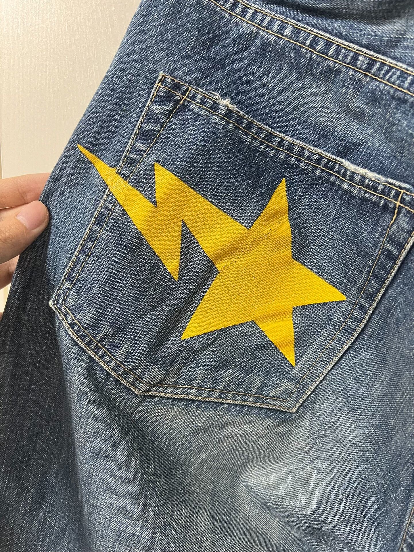 Bape Bape Retro Denim Yellow Denim Jeans L Men Size US 34 / EU 50 - 7 Thumbnail