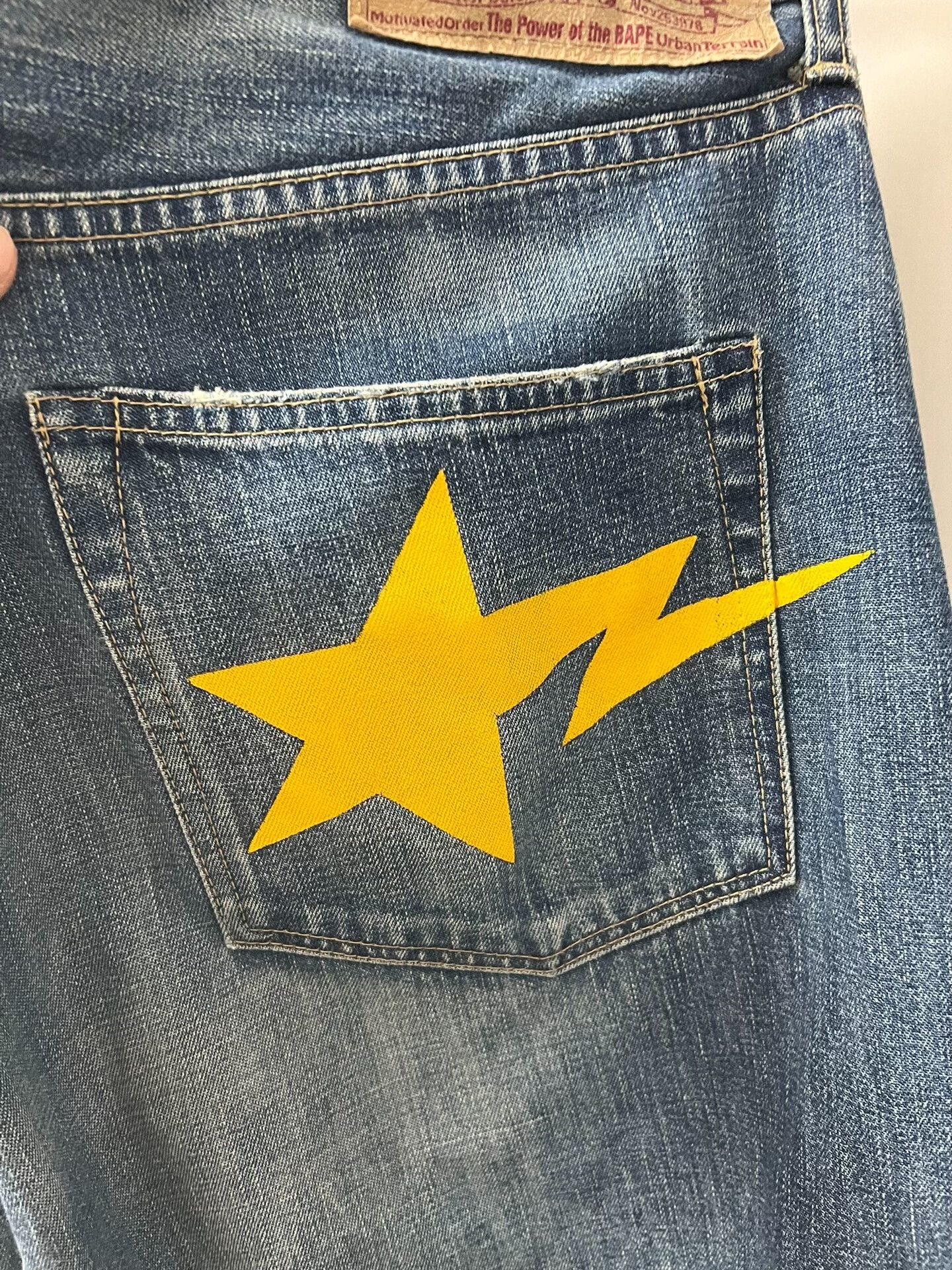Bape Bape Retro Denim Yellow Denim Jeans L Men Size US 34 / EU 50 - 6 Thumbnail
