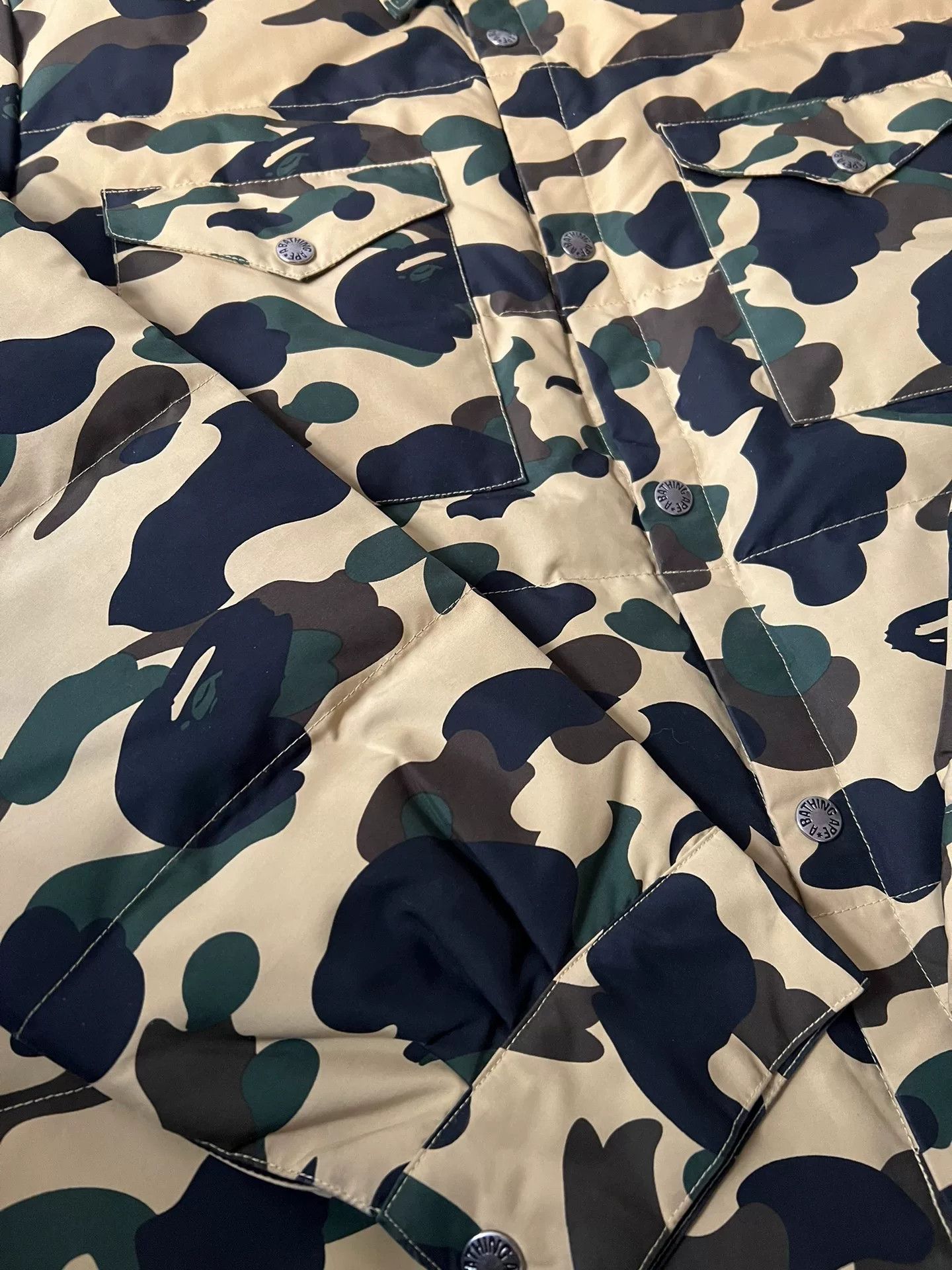 Bape Bape Retro Camo Yellow Heavy Coat XL Men Size US XL / EU 56 / 4 - 3 Thumbnail