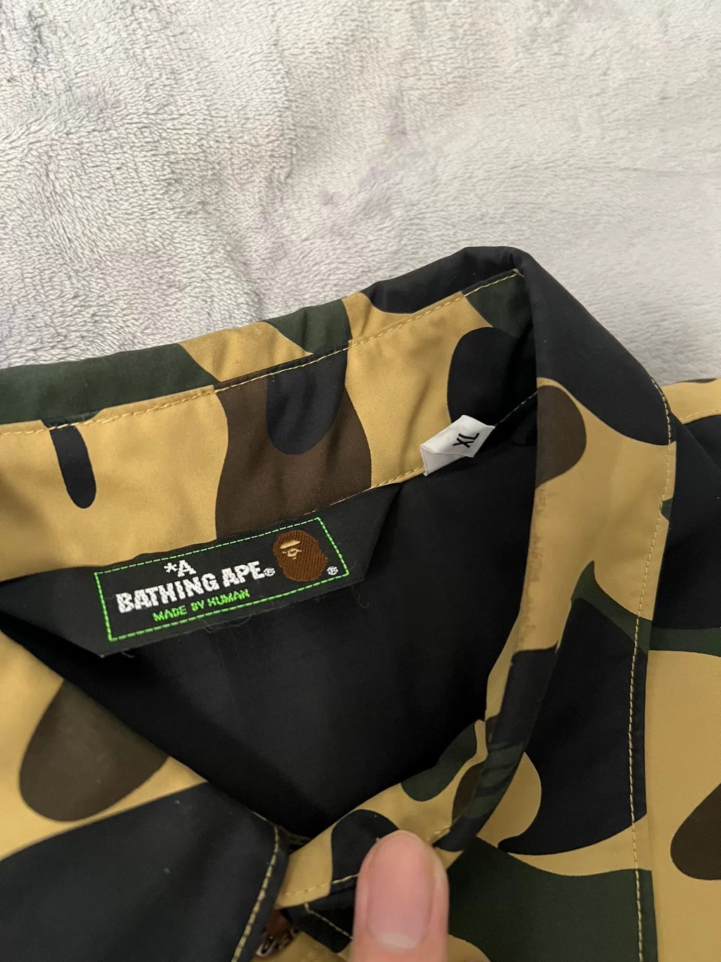 Bape Bape Retro Camo Yellow Heavy Coat XL Men Size US XL / EU 56 / 4 - 4 Thumbnail