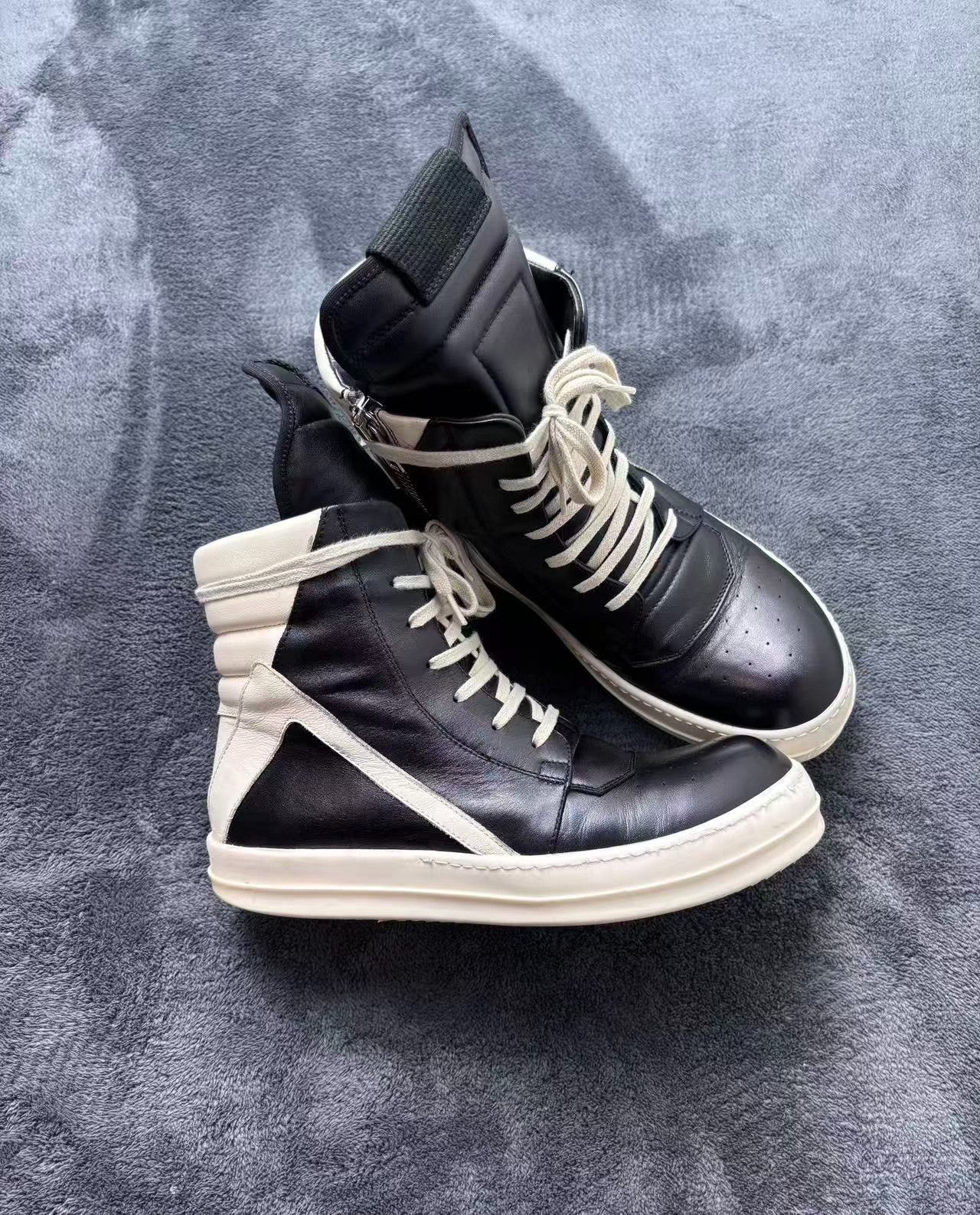 Rick Owens Rick Owens Leather Black Hitop Sneakers 41 Men Size US 8.5 / EU 41-42 - 3 Thumbnail