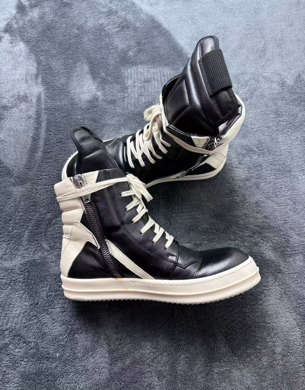 Rick Owens Rick Owens Leather Black Hitop Sneakers 41 Men Size US 8.5 / EU 41-42 - 5 Thumbnail
