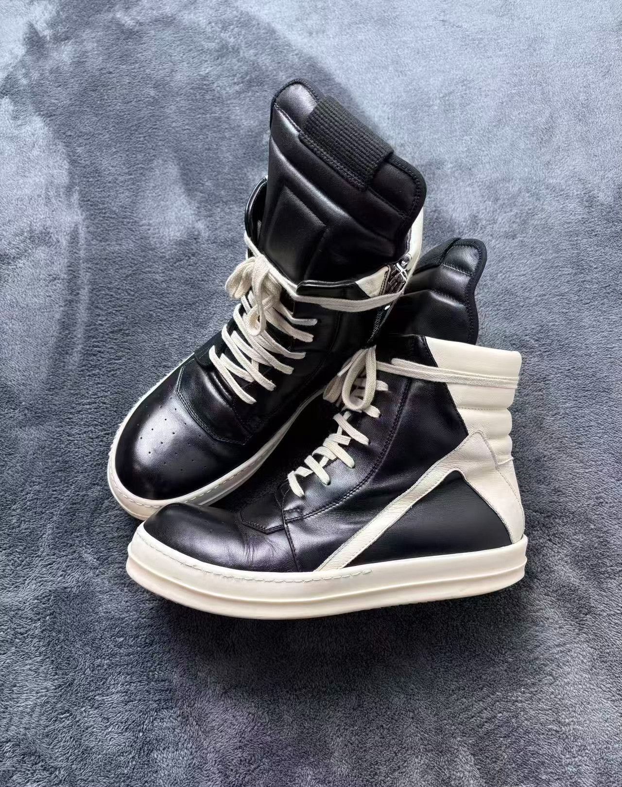 Rick Owens Rick Owens Leather Black Hitop Sneakers 41 Men Size US 8.5 / EU 41-42 - 4 Thumbnail