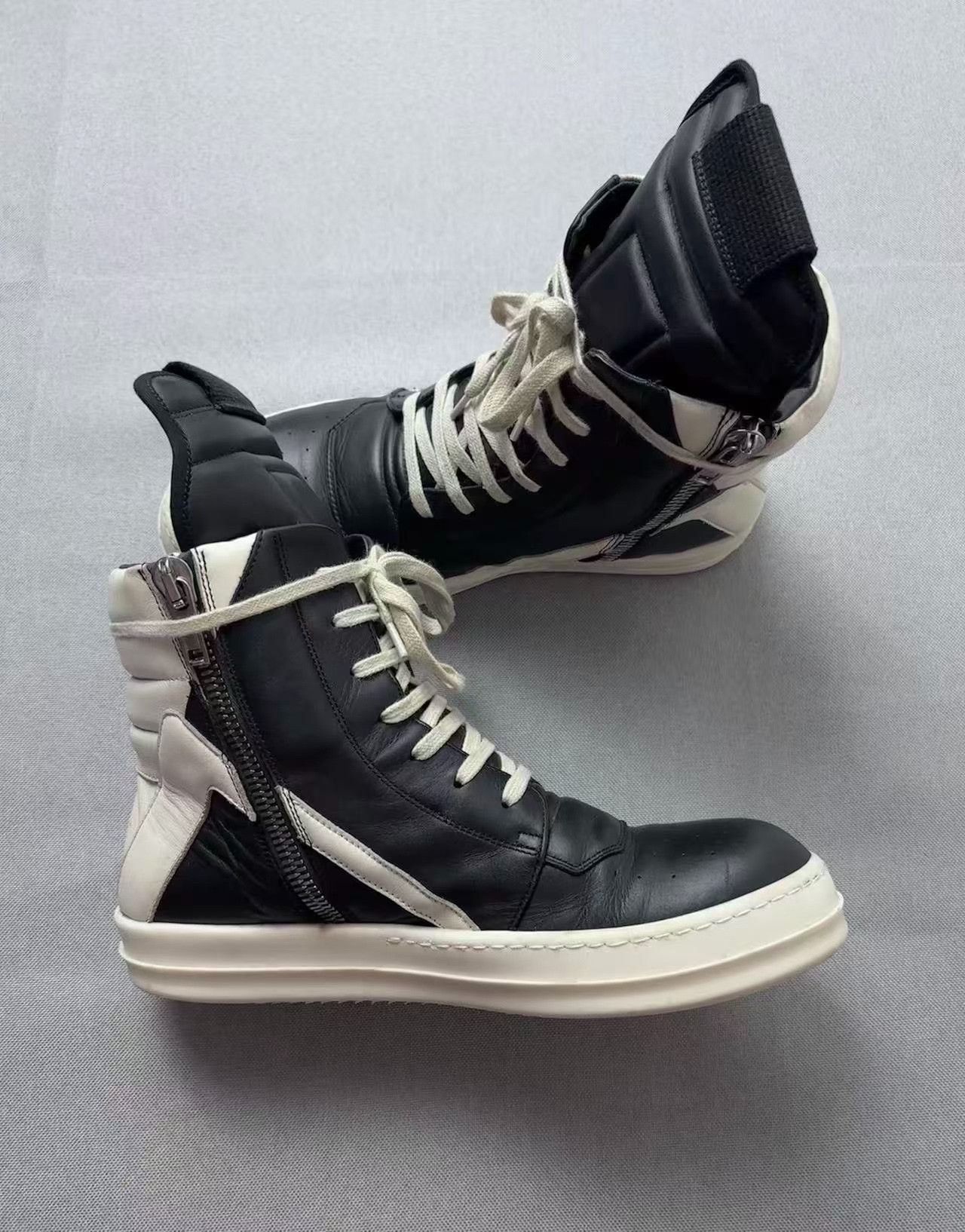 Rick Owens Rick Owens Leather Black Hitop Sneakers 41 Men Size US 8.5 / EU 41-42 - 4 Thumbnail