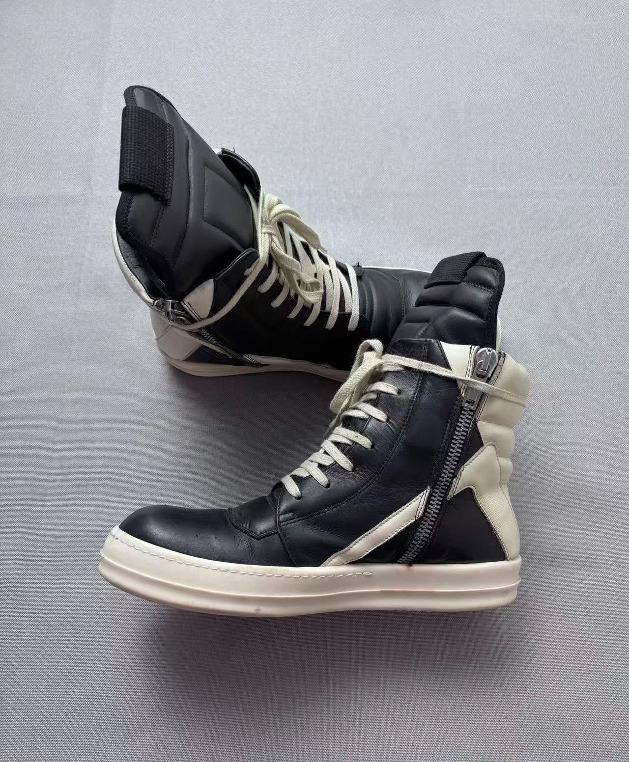 Rick Owens Rick Owens Leather Black Hitop Sneakers 41 Men Size US 8.5 / EU 41-42 - 3 Thumbnail