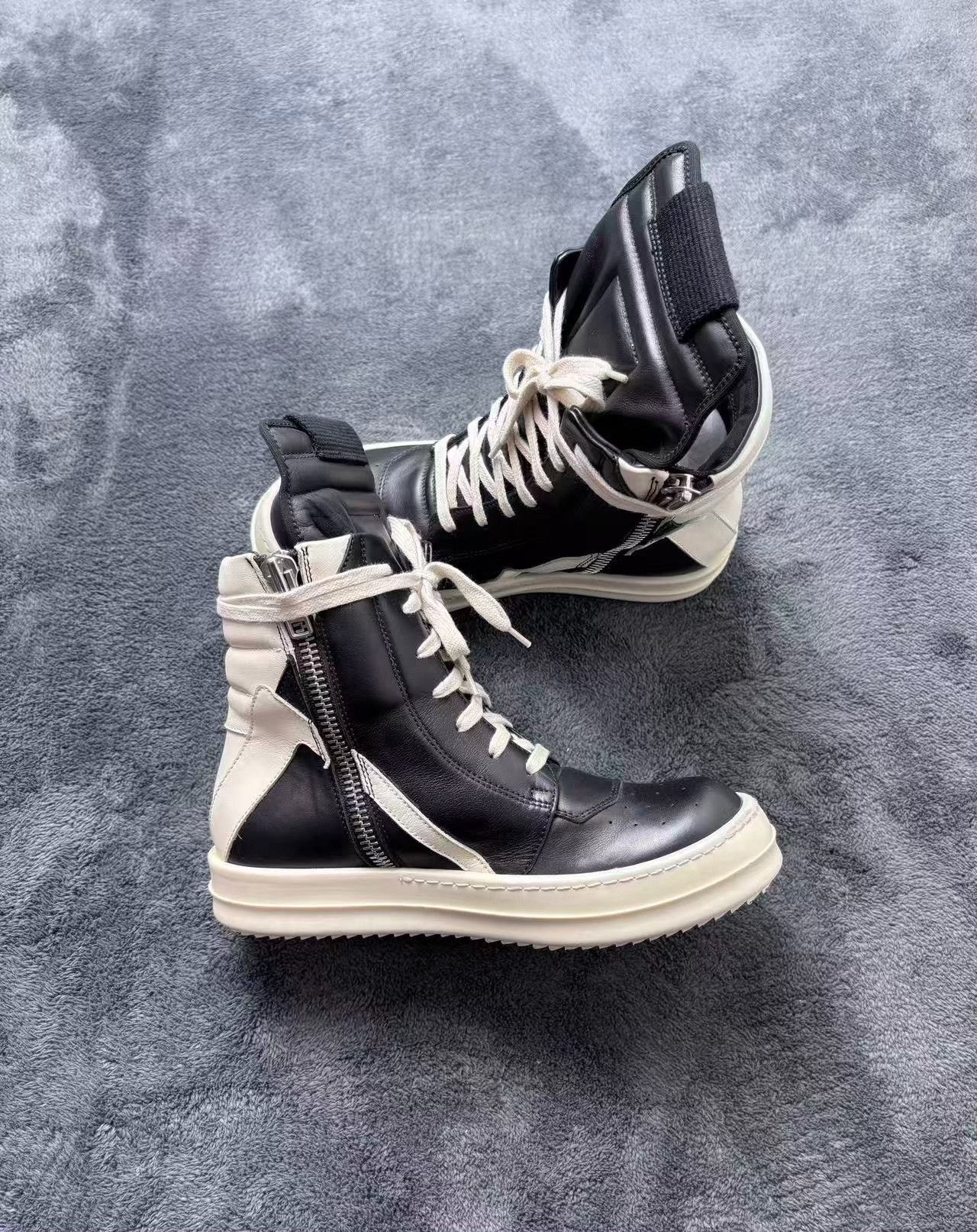 Rick Owens Rick Owens Leather Black Hitop Sneakers 36 Women Size US 6 / IT 36 - 5 Thumbnail