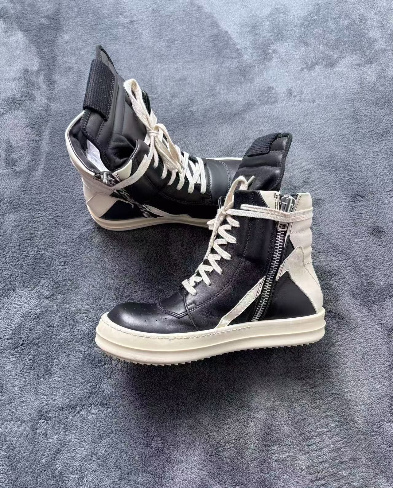 Rick Owens Rick Owens Leather Black Hitop Sneakers 36 Women Size US 6 / IT 36 - 6 Thumbnail