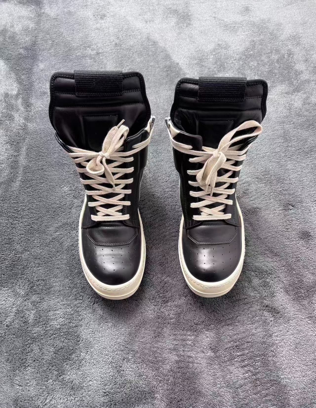 Rick Owens Rick Owens Leather Black Hitop Sneakers 36 Women Size US 6 / IT 36 - 2 Thumbnail