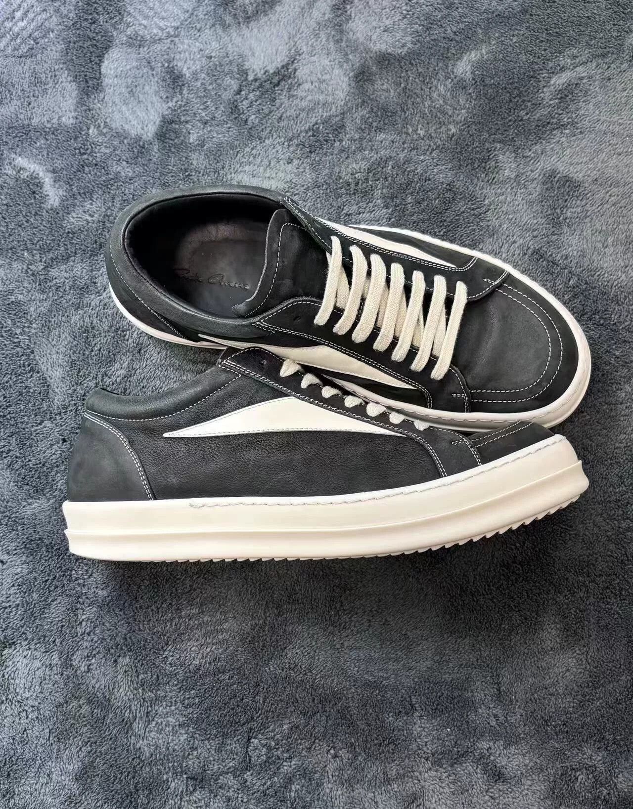Rick Owens RICK OWENS Leather White Lowtop Sneakers 24 Men Size US 10 / EU 43 - 3 Thumbnail