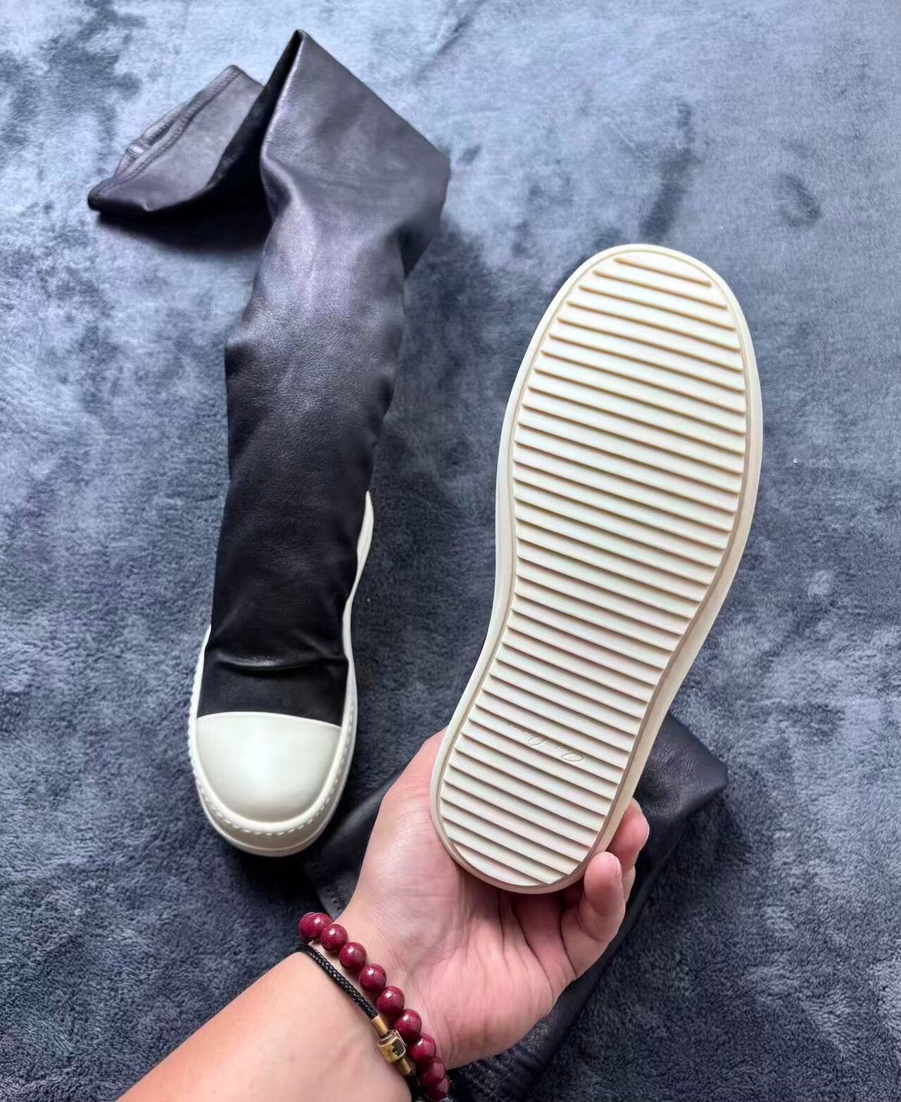 Rick Owens Rick Owens Leather Long White Lowtop Sneakers 35 Men Size US 5 / EU 37 - 6 Thumbnail