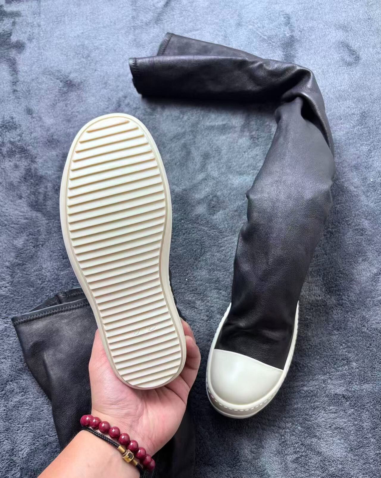 Rick Owens Rick Owens Leather Long White Lowtop Sneakers 35 Men Size US 5 / EU 37 - 5 Thumbnail