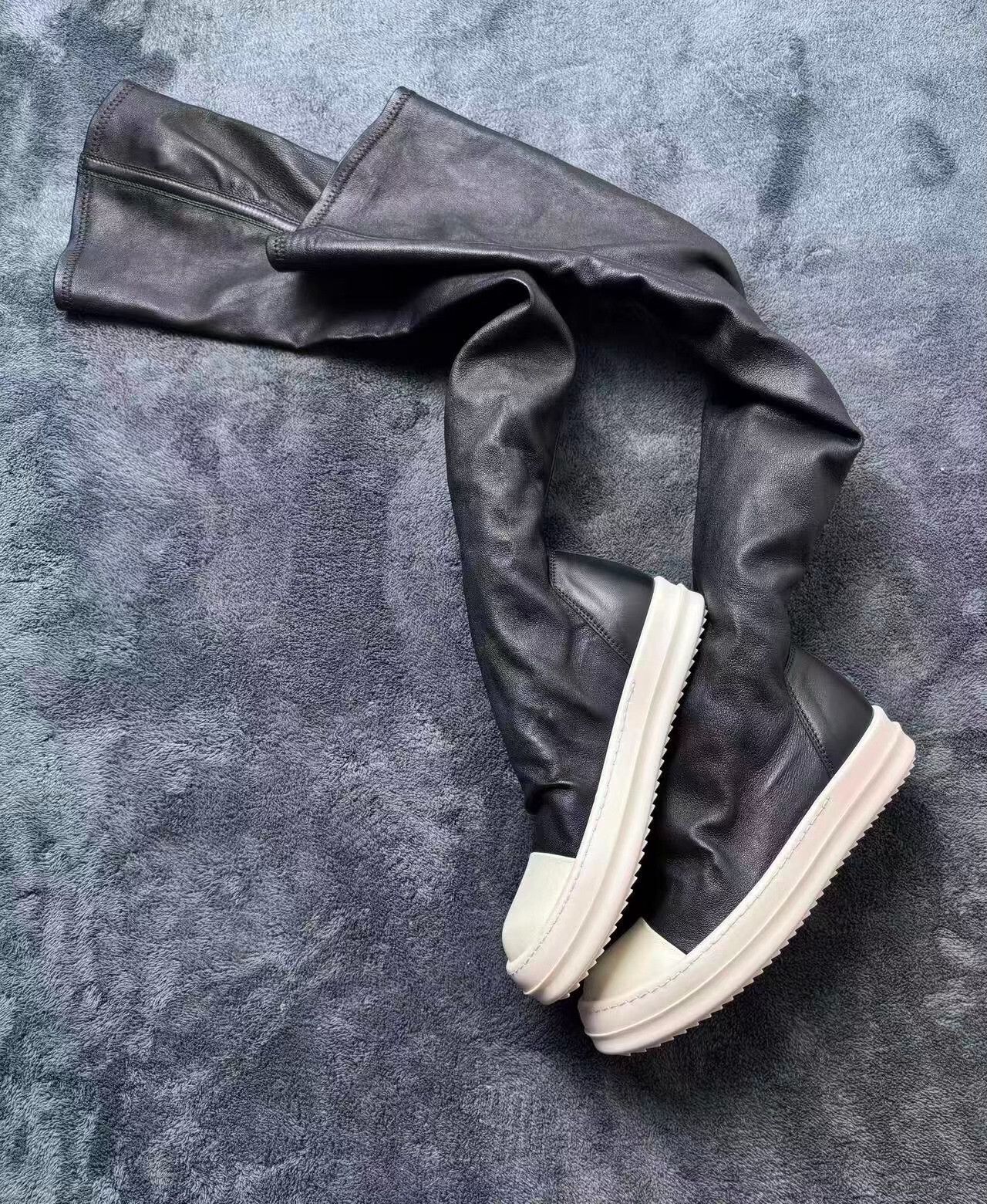 Rick Owens Rick Owens Leather Long White Lowtop Sneakers 35 Men Size US 5 / EU 37 - 4 Thumbnail