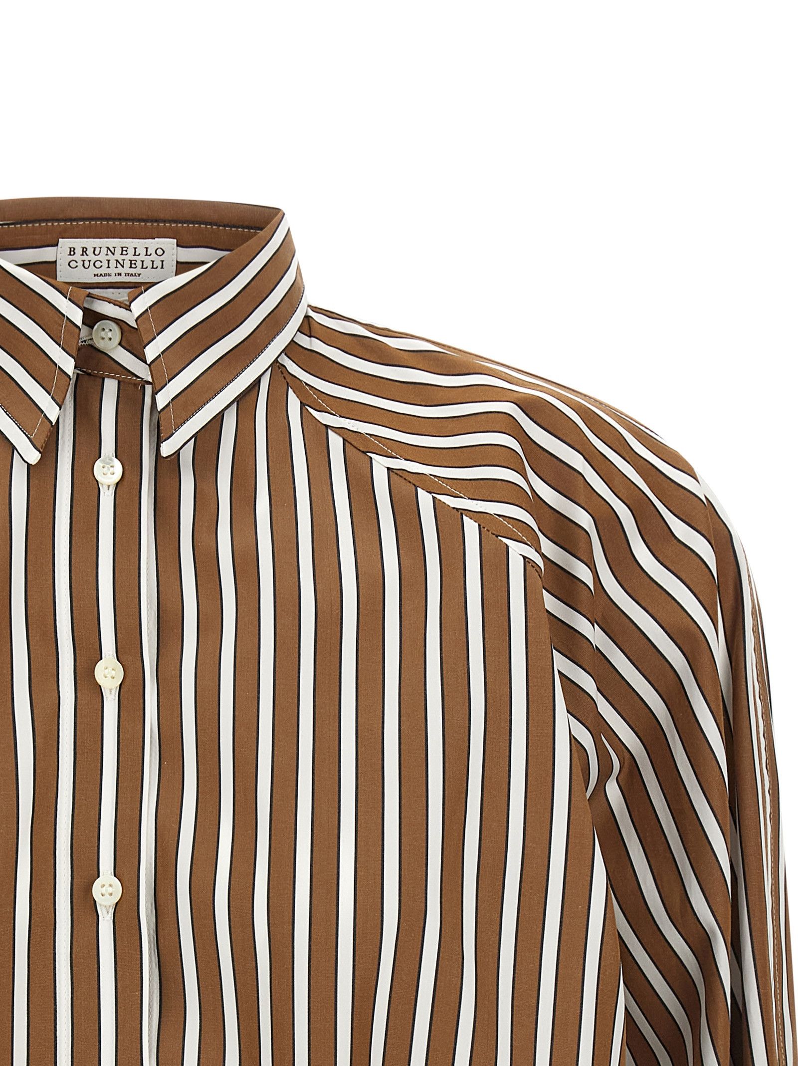 Brunello Cucinelli 'Shadow' Striped Shirt Size M / US 6-8 / IT 42-44 - 3 Thumbnail