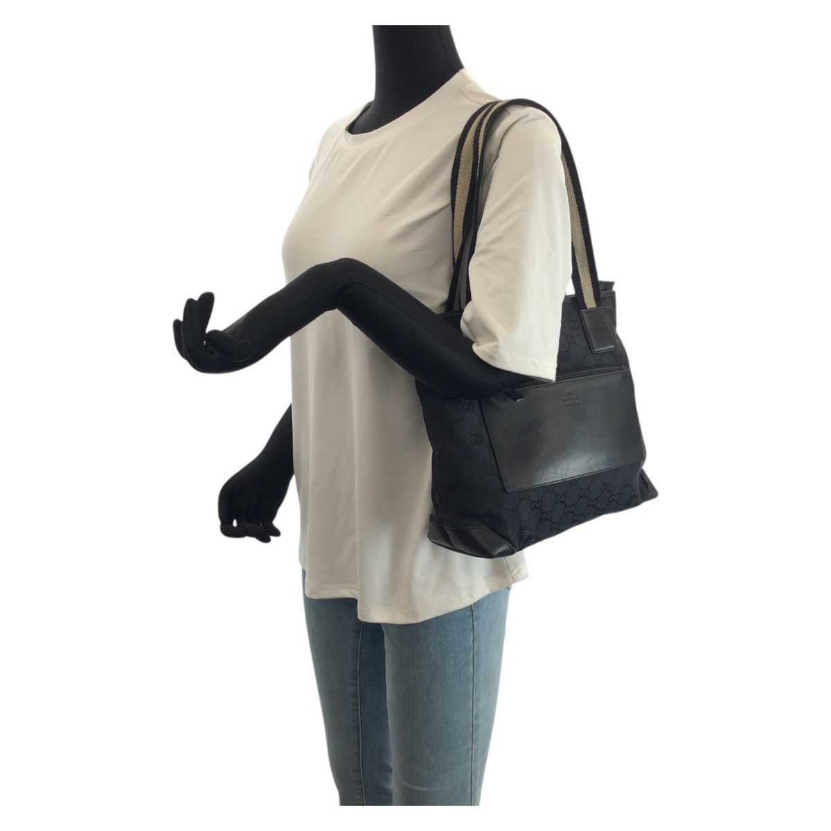 Gucci Gucci Gucci GG Canvas Tote Bag Leather Shoulder Bag 0190402 DUTY FREE for USA Size ONE SIZE - 7 Thumbnail