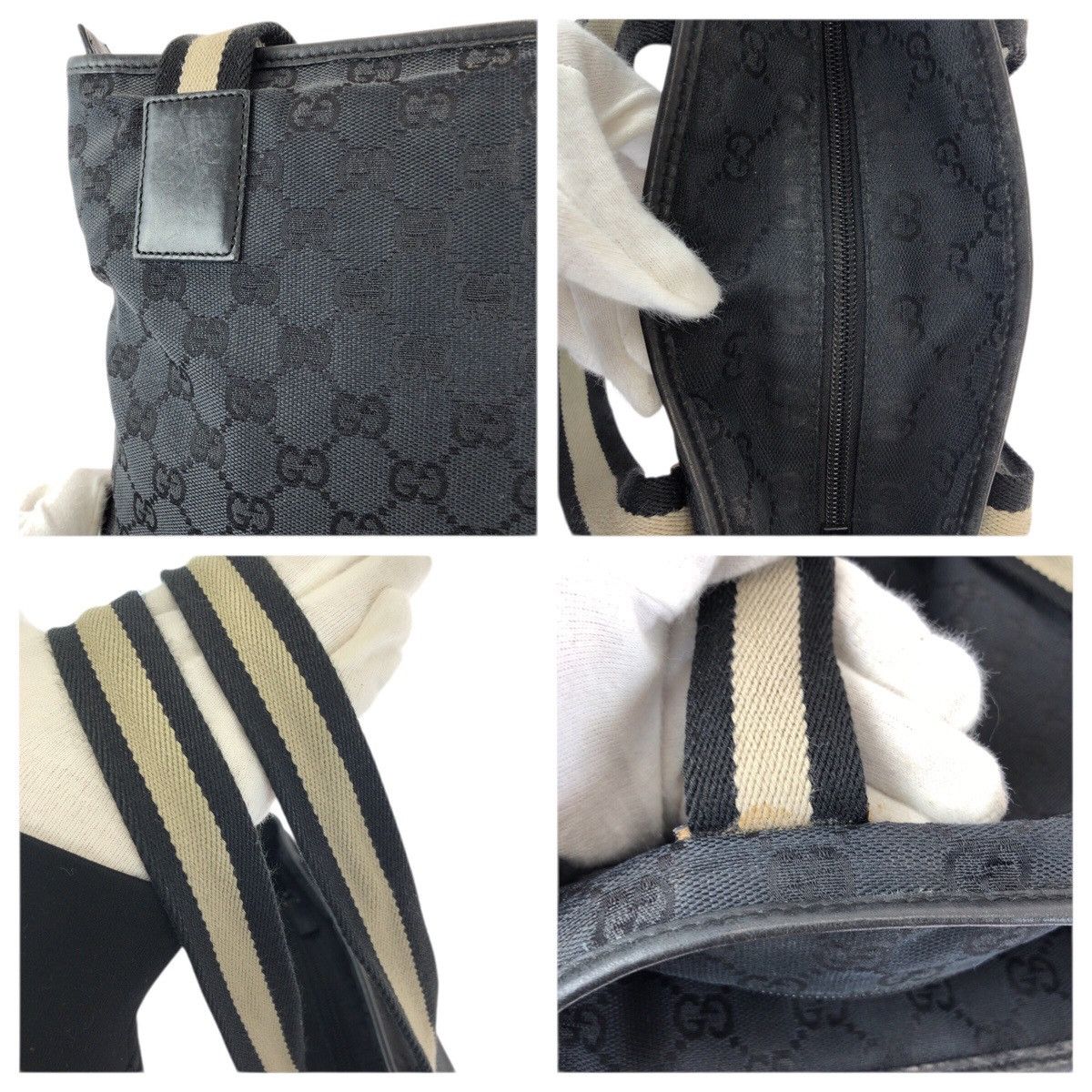 Gucci Gucci Gucci GG Canvas Tote Bag Leather Shoulder Bag 0190402 DUTY FREE for USA Size ONE SIZE - 6 Thumbnail