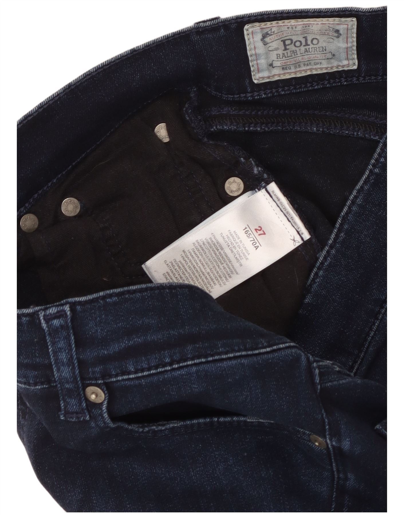 Polo Ralph Lauren Womens Skinny Jeans W27 L29 Navy Blue Viscose Size 42" / US 20 - 3 Thumbnail