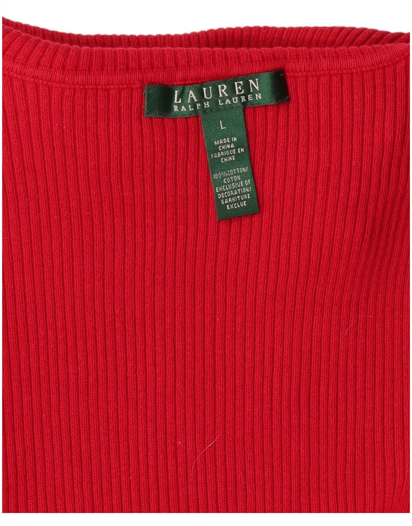 Ralph Lauren Womens Roll Neck Jumper Sweater UK 16 Large Pink Cotton Size M / US 6-8 / IT 42-44 - 3 Thumbnail