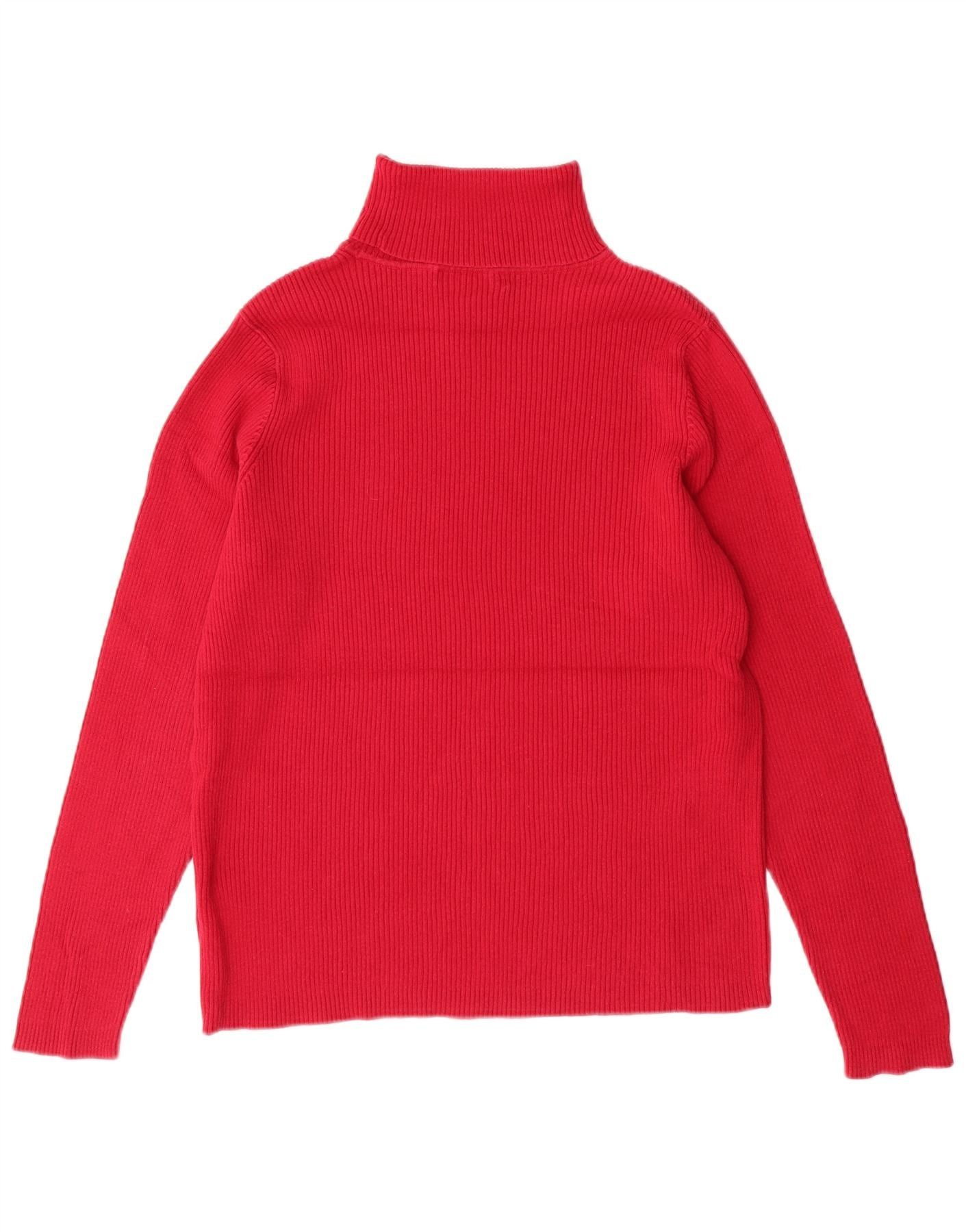 Ralph Lauren Womens Roll Neck Jumper Sweater UK 16 Large Pink Cotton Size M / US 6-8 / IT 42-44 - 2 Thumbnail