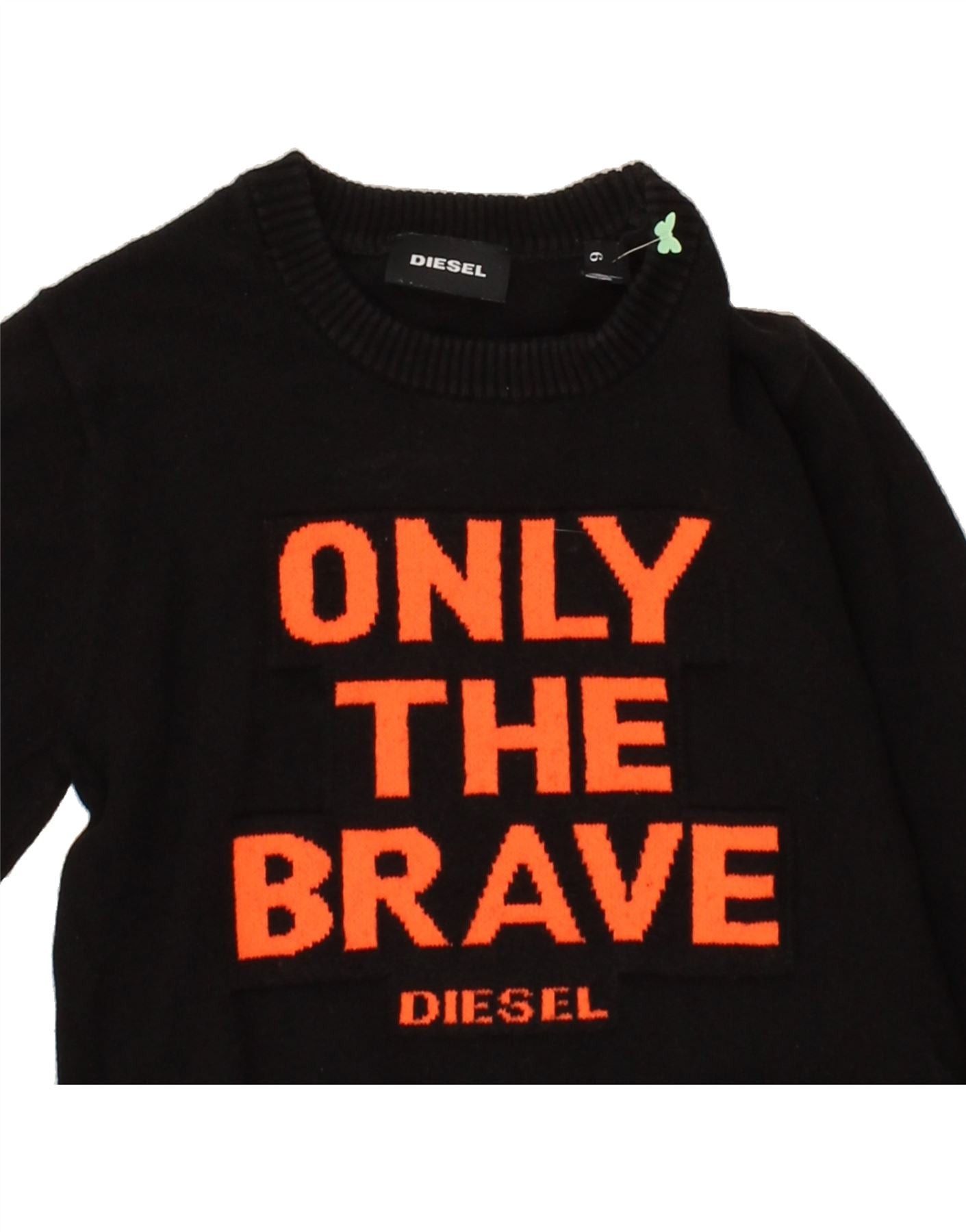 Diesel Girls Graphic Crew Neck Jumper Sweater 5-6 Years Black Polye Size S / US 4 / IT 40 - 3 Thumbnail