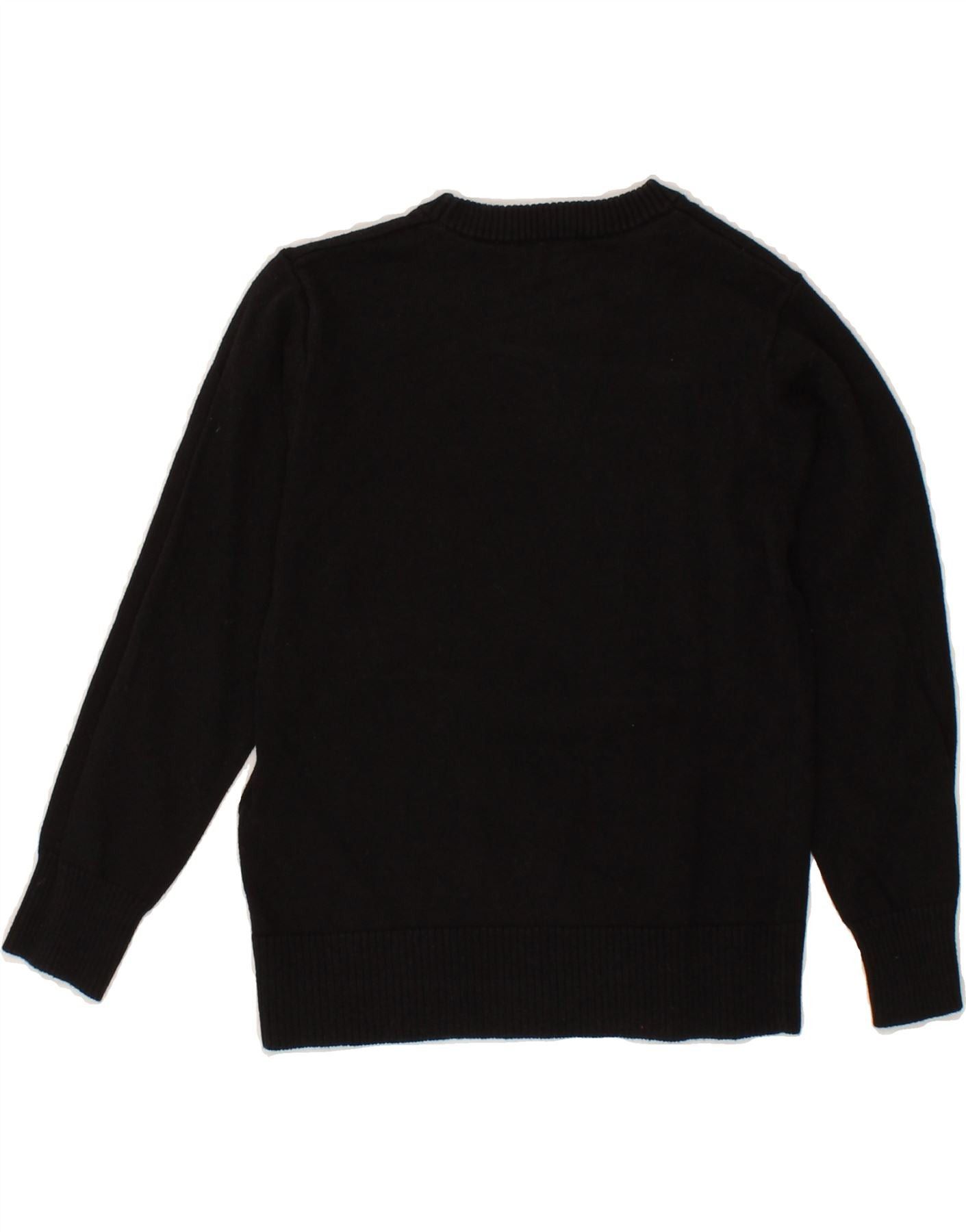 Diesel Girls Graphic Crew Neck Jumper Sweater 5-6 Years Black Polye Size S / US 4 / IT 40 - 2 Thumbnail