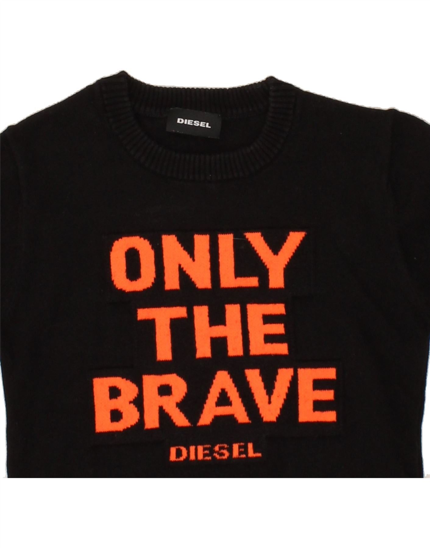 Diesel Girls Graphic Crew Neck Jumper Sweater 5-6 Years Black Polye Size S / US 4 / IT 40 - 4 Thumbnail