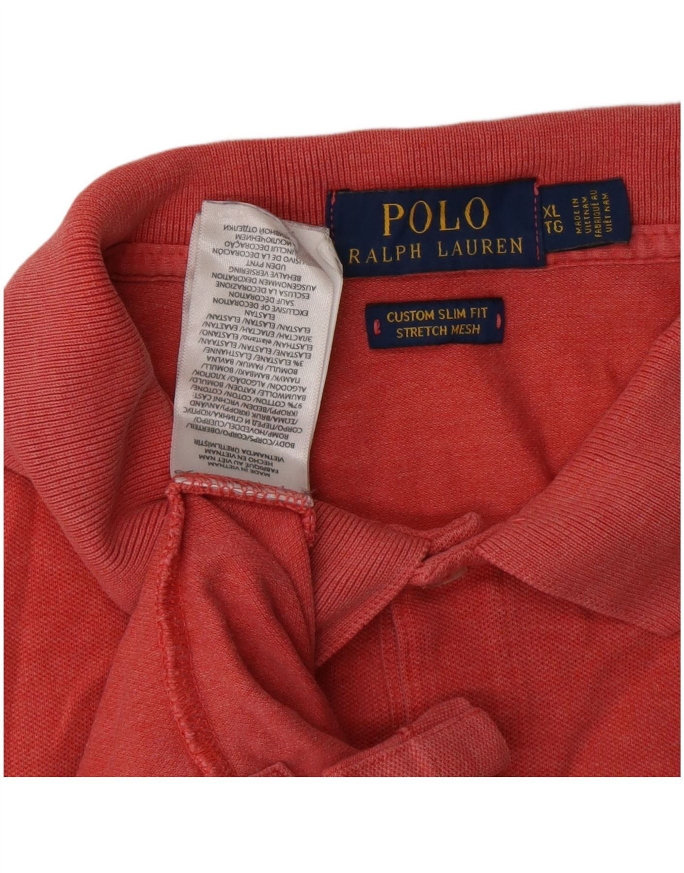 Polo Ralph Lauren Mens Custom Slim Fit Polo Shirt XL Red Cotton Size US XXL / EU 58 / 5 - 5 Thumbnail