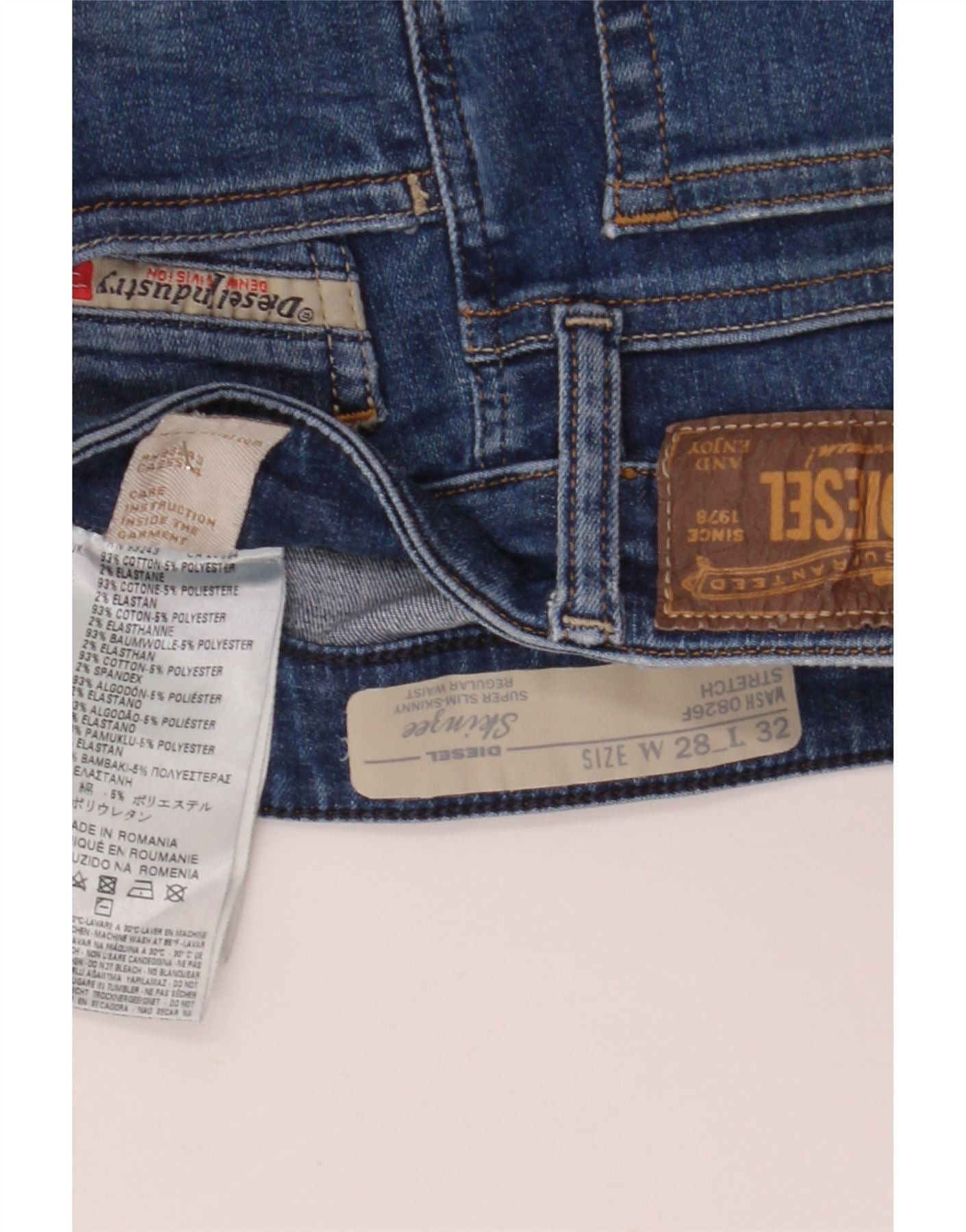 Diesel Womens Skinzee-xp Regular Waist Skinny Jeans W28 L32 Blue Co Size 24" / US 00 / IT 34 - 4 Thumbnail