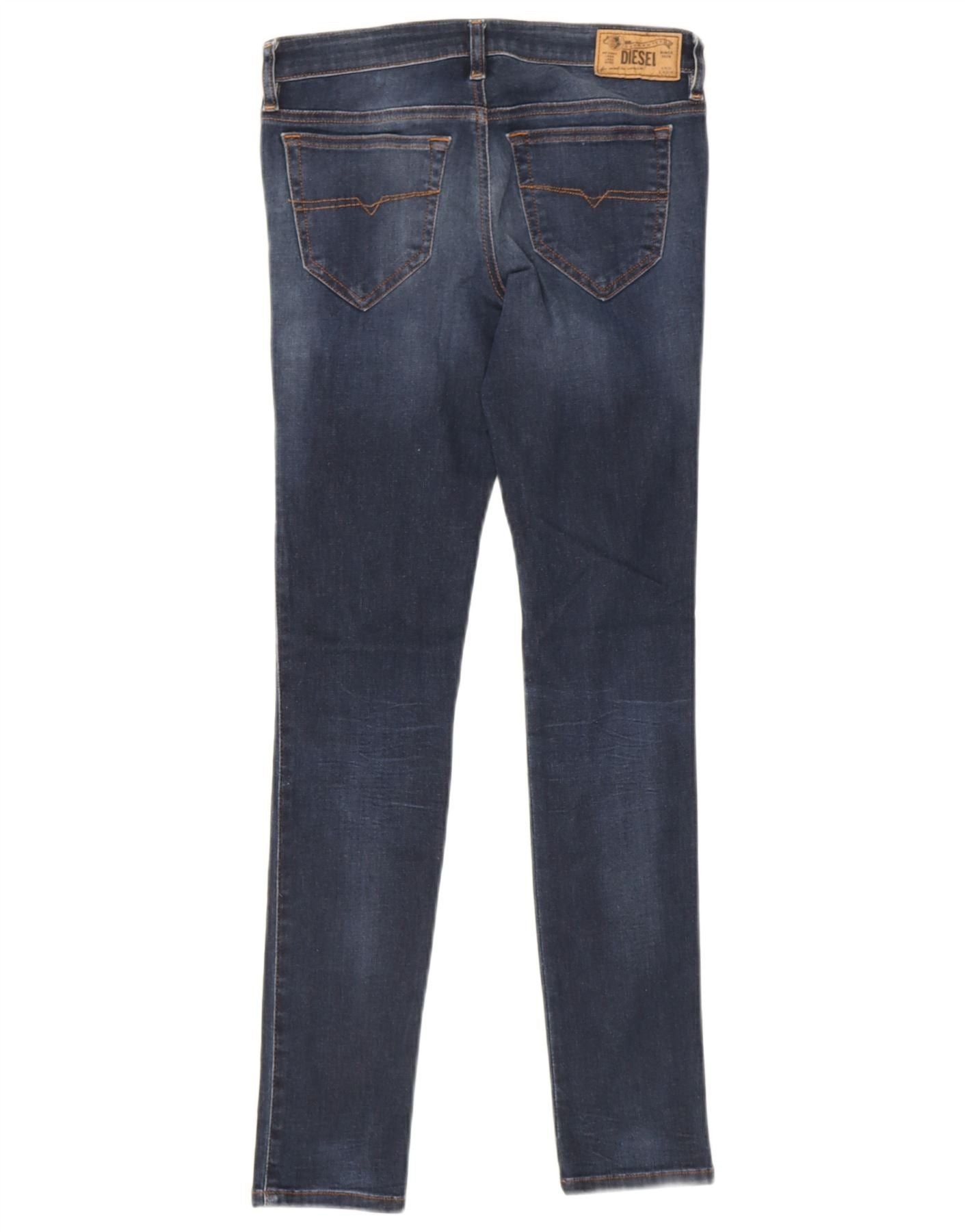 Diesel Womens Skinzee Low Waist Super Slim Skinny Jeans W28 L30 Nav Size 42" / US 20 - 2 Thumbnail